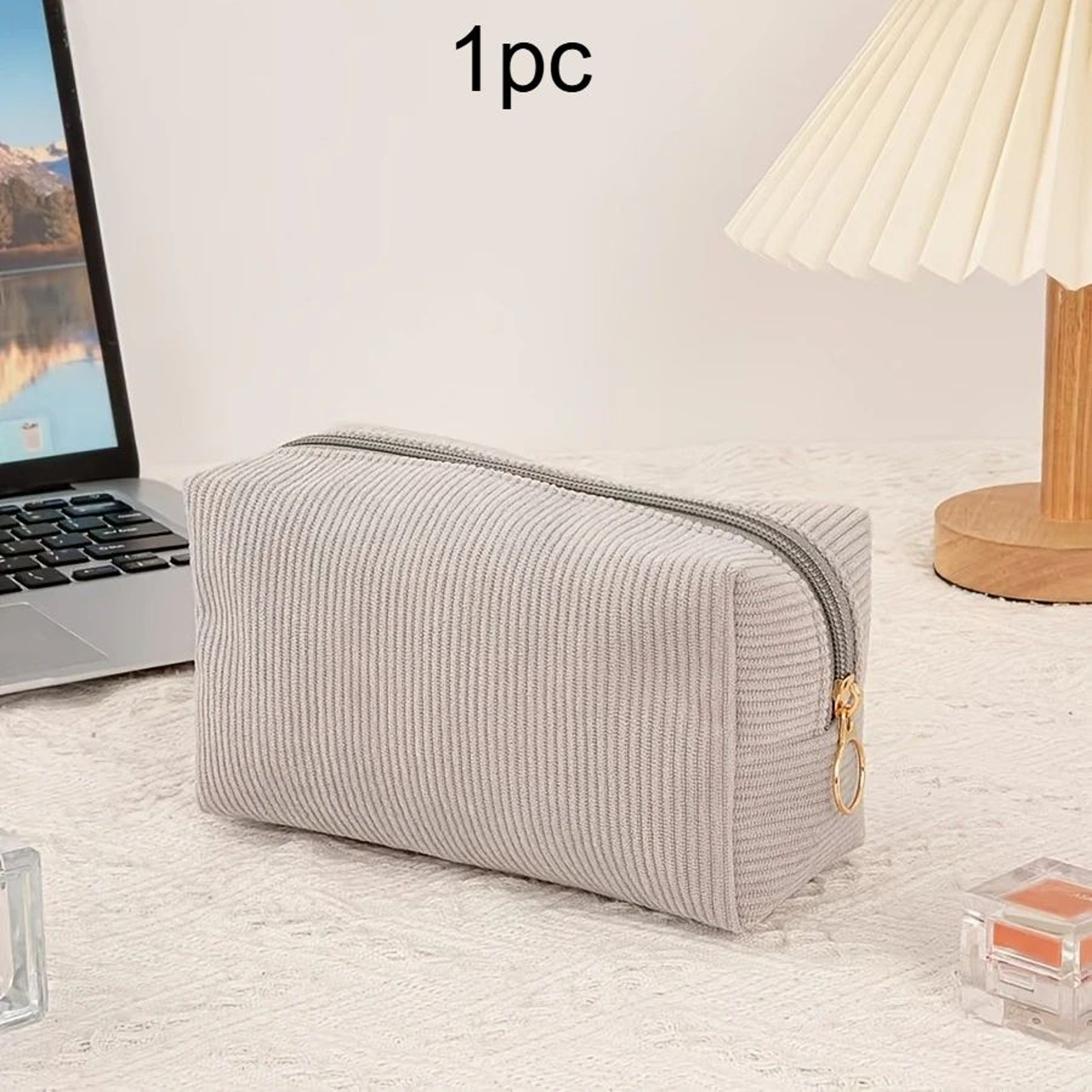 Corduroy Makeup Storage Bag Organizer 7