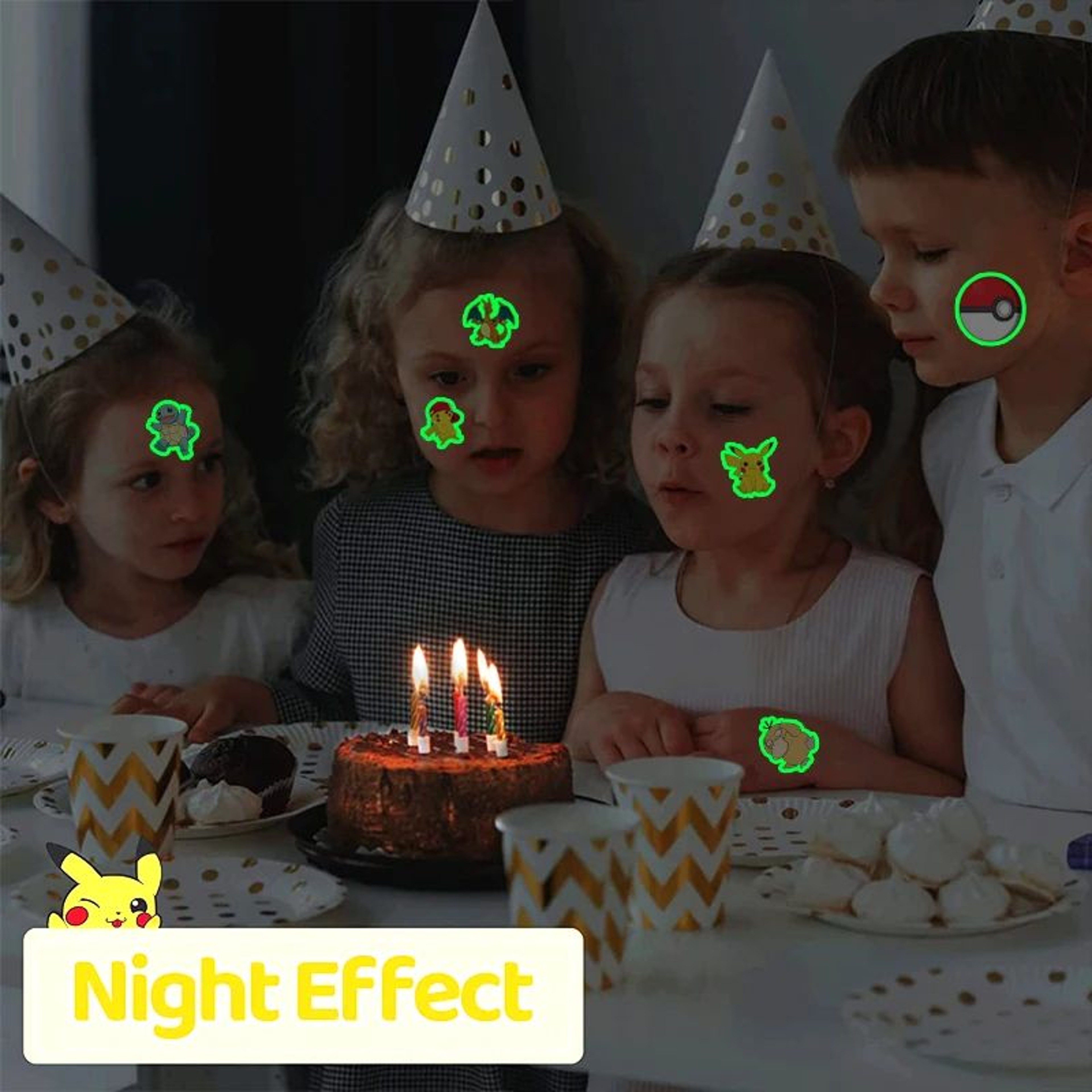 Glow Pokemon Tattoo Stickers 5