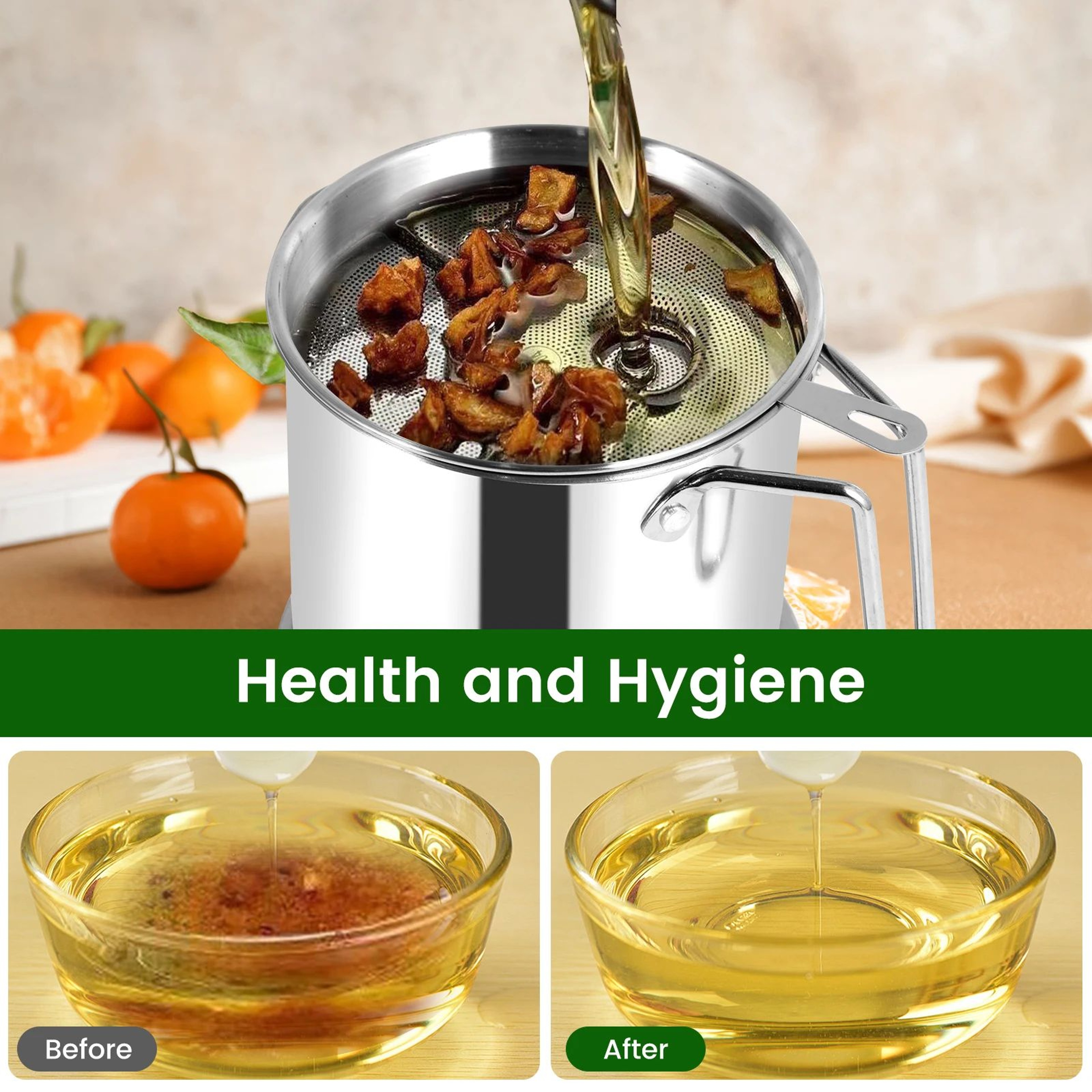 Stainless Steel Oil Strainer Pot 12