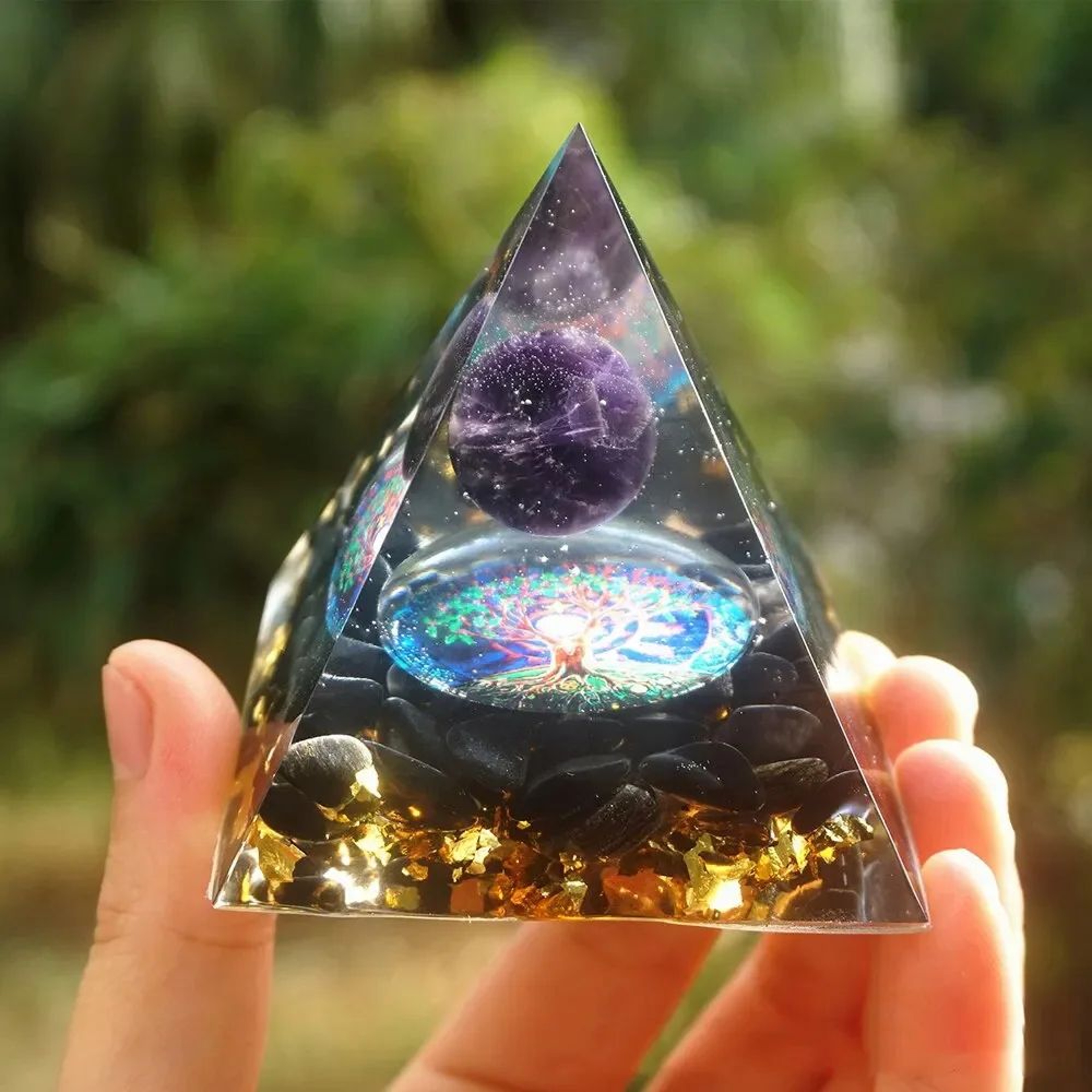 Amethyst Orgonite Energy Pyramid 0