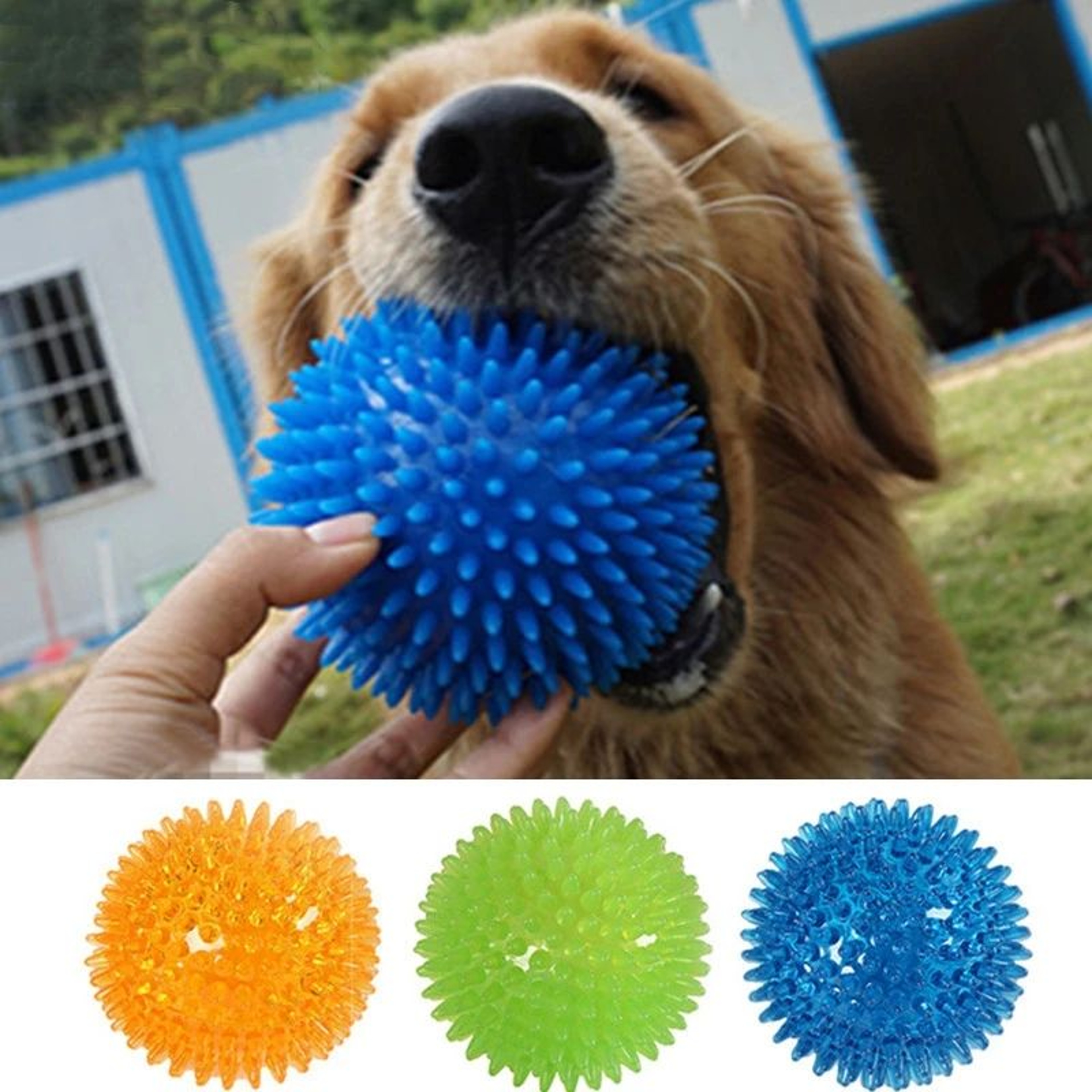 Squeaky Pet Chew Ball Toy 0