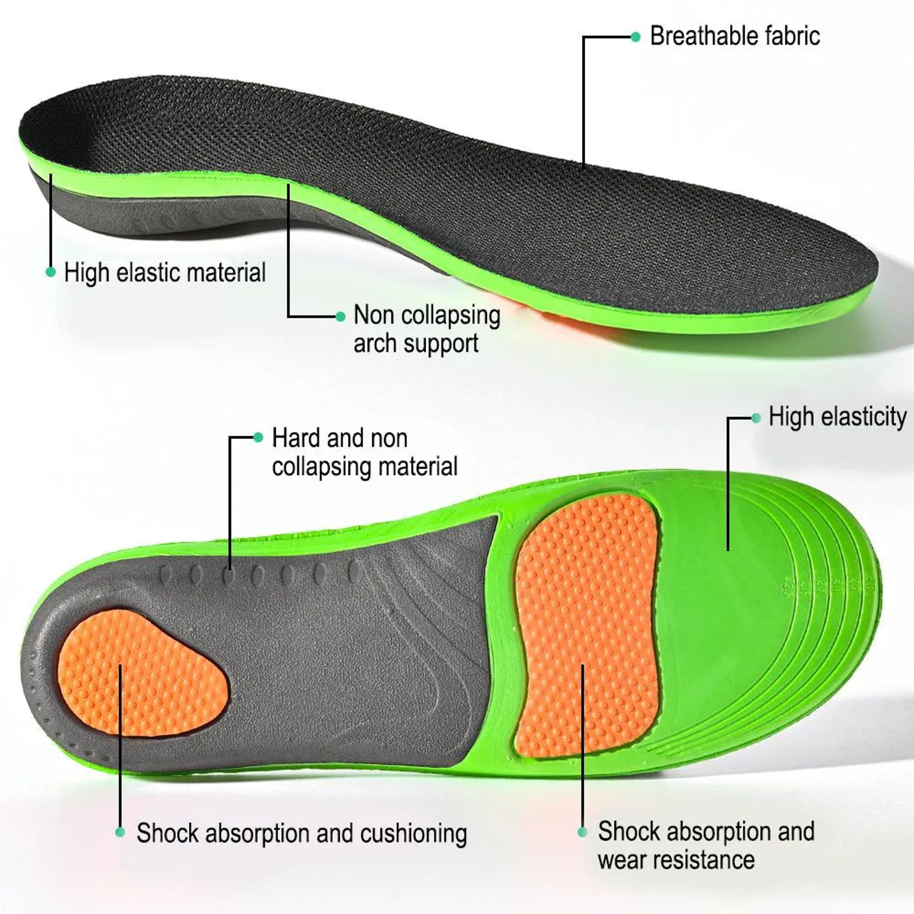 Sports Arch Support Shock Absorption Insoles 4
