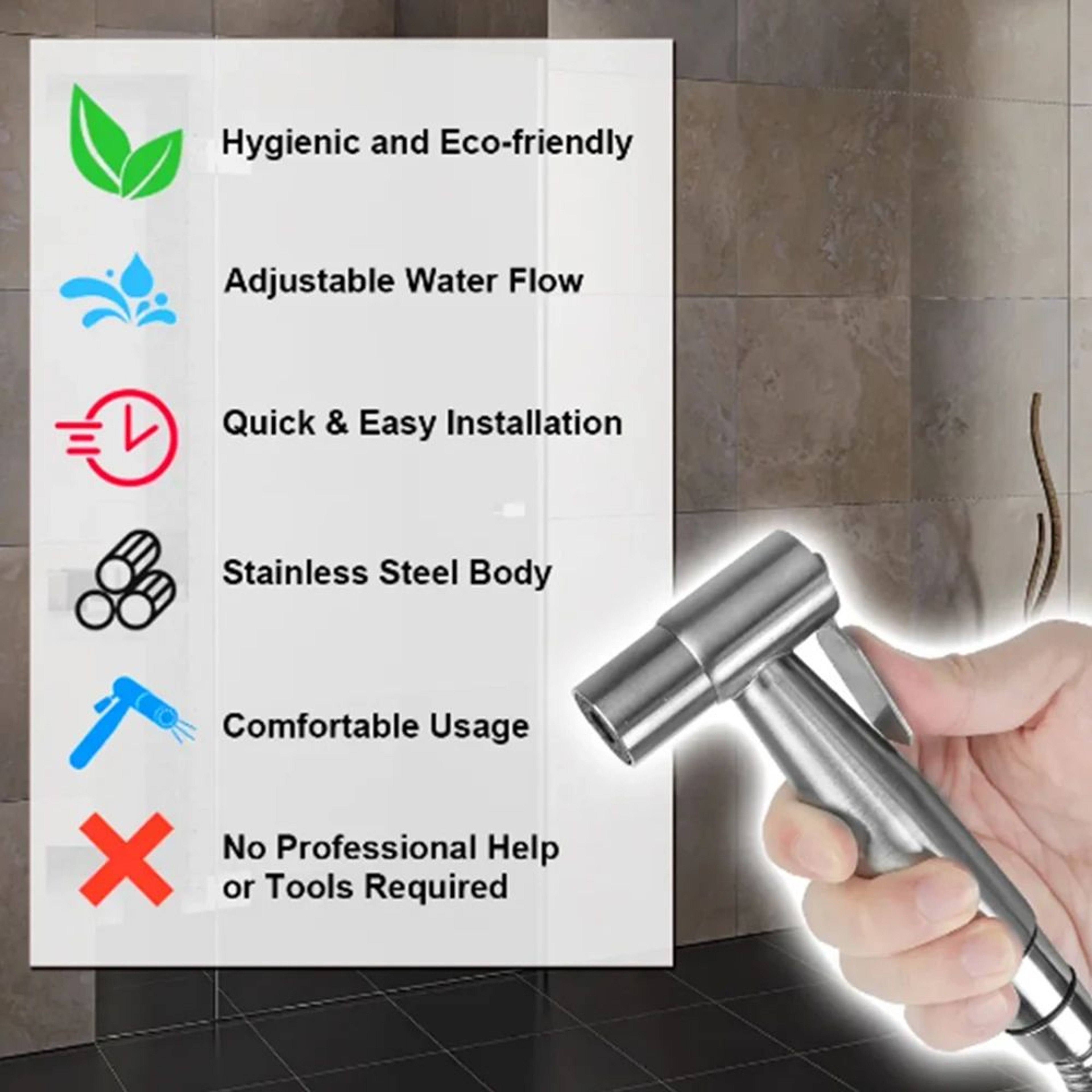 High Pressure Handheld Bathroom Spray Gun 8