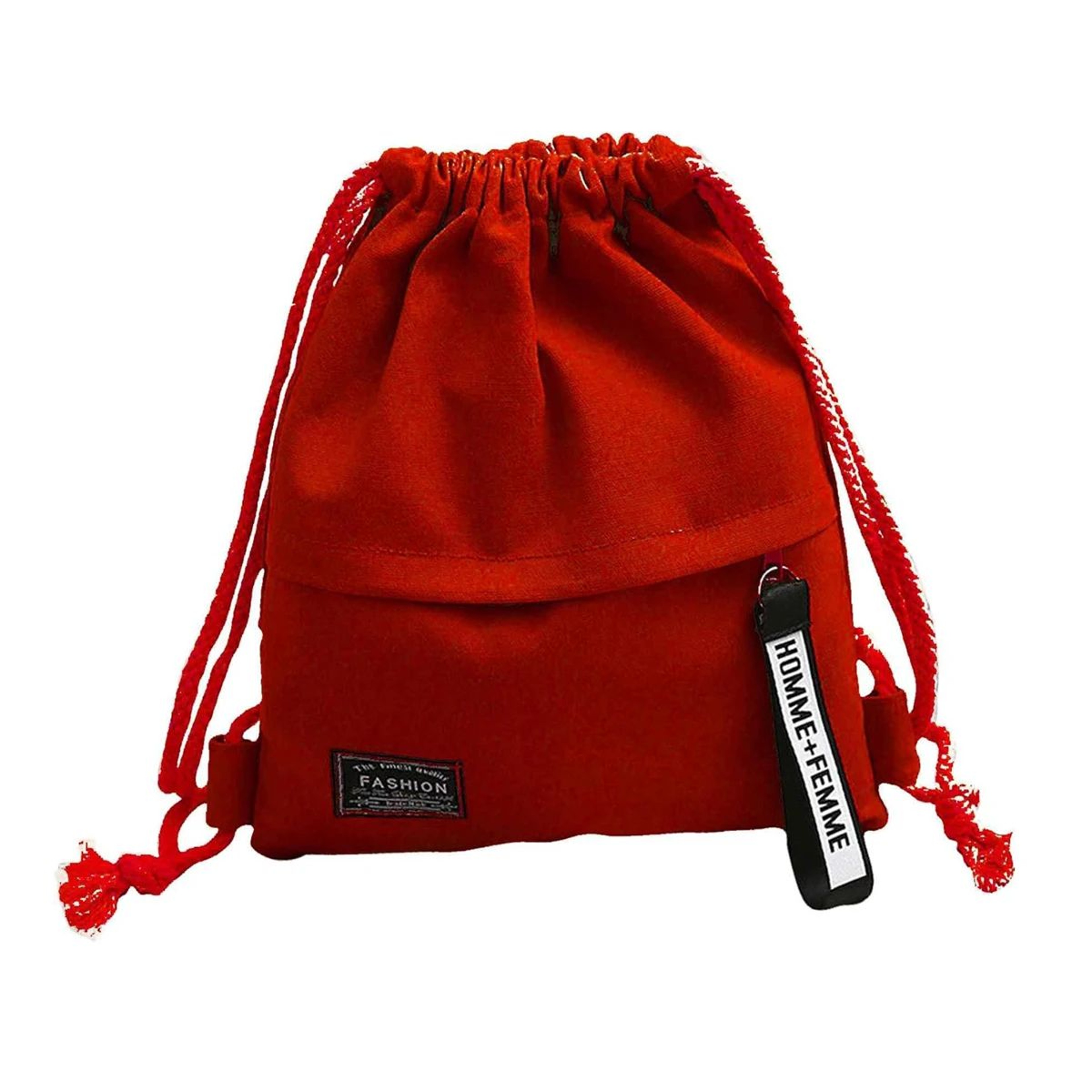 Canvas Double Shoulder Drawstring Backpack 14