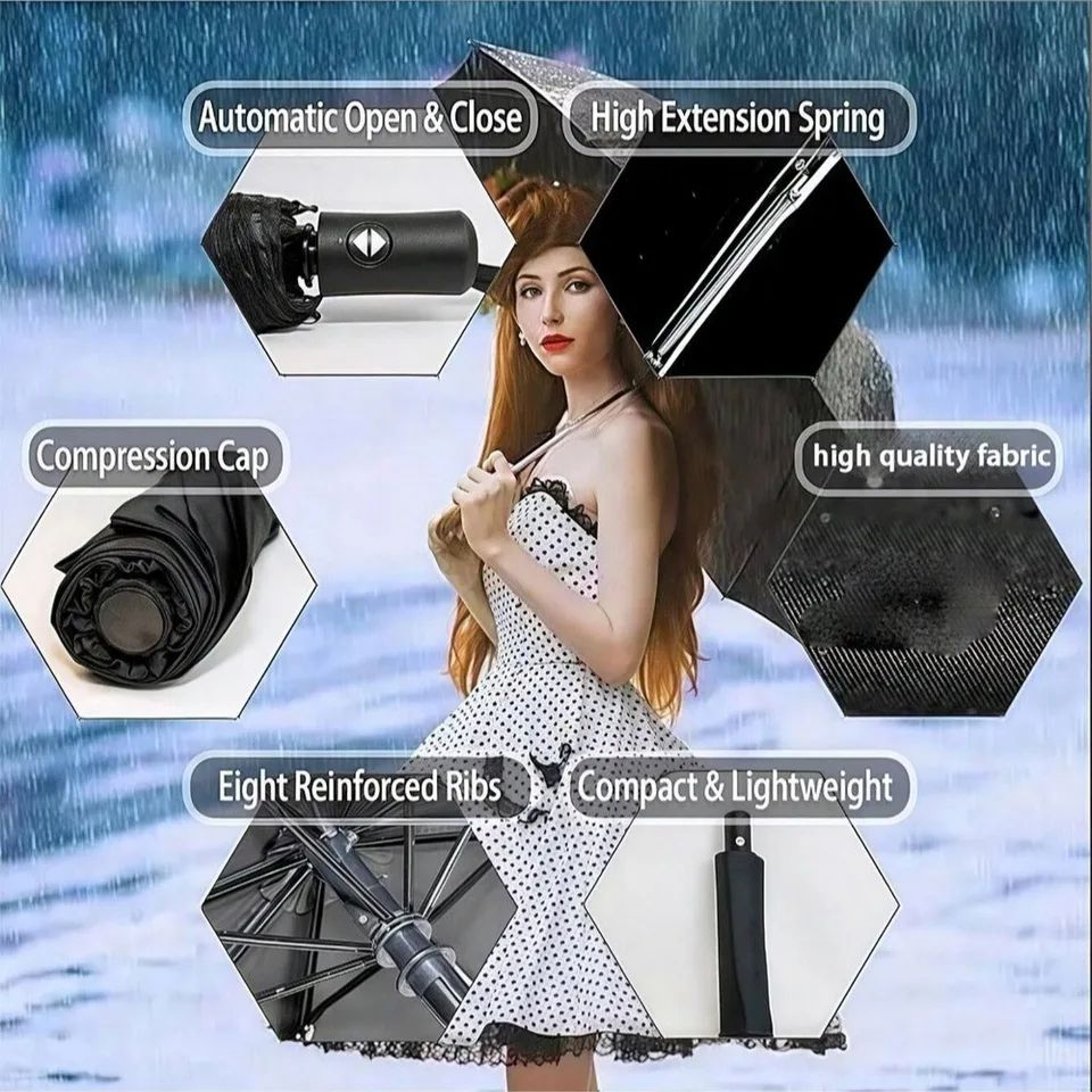 8Rib Automatic Folding Umbrella 1