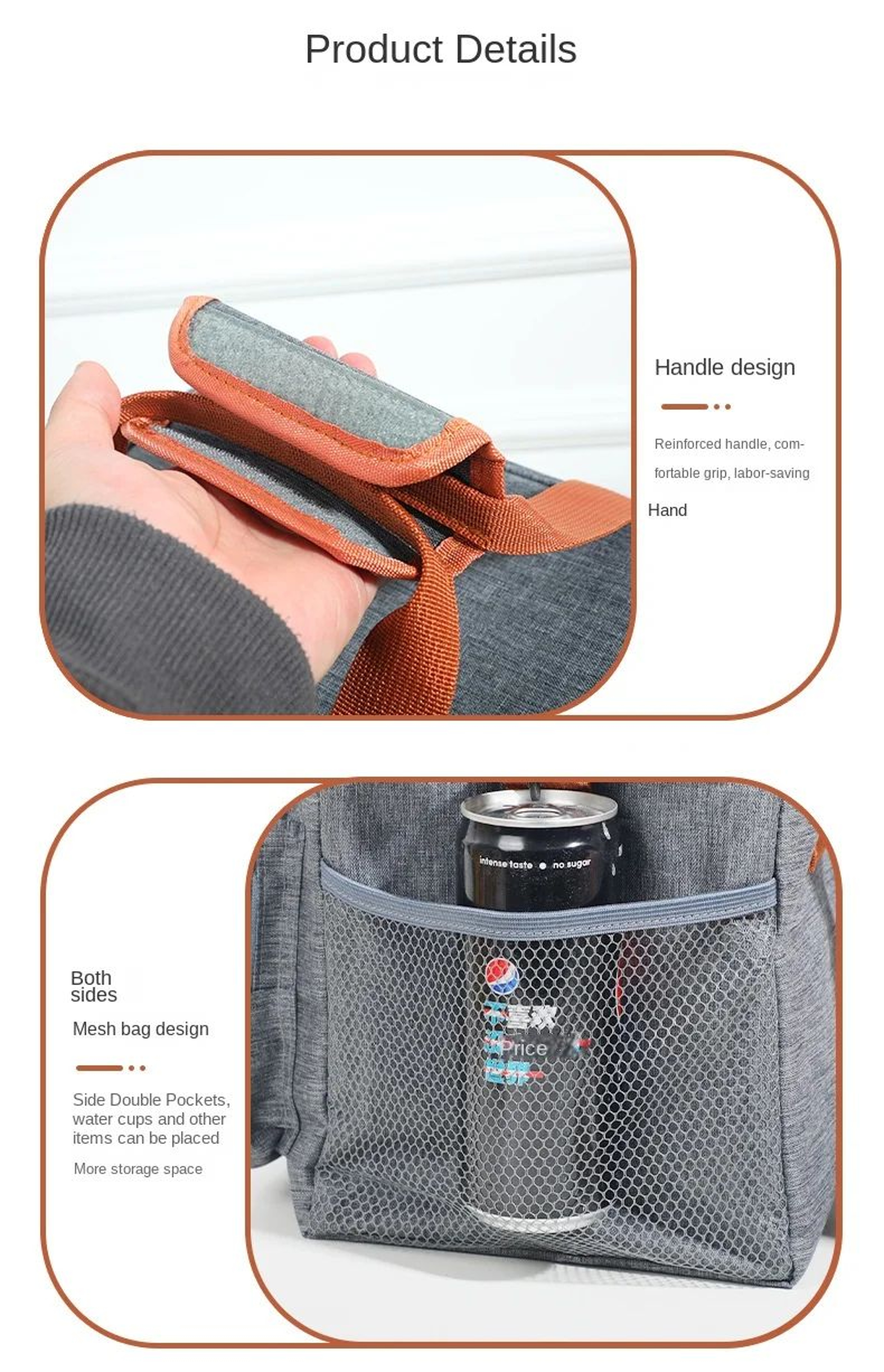 Double Layer Large Capacity Insulated Lunch Bag 8