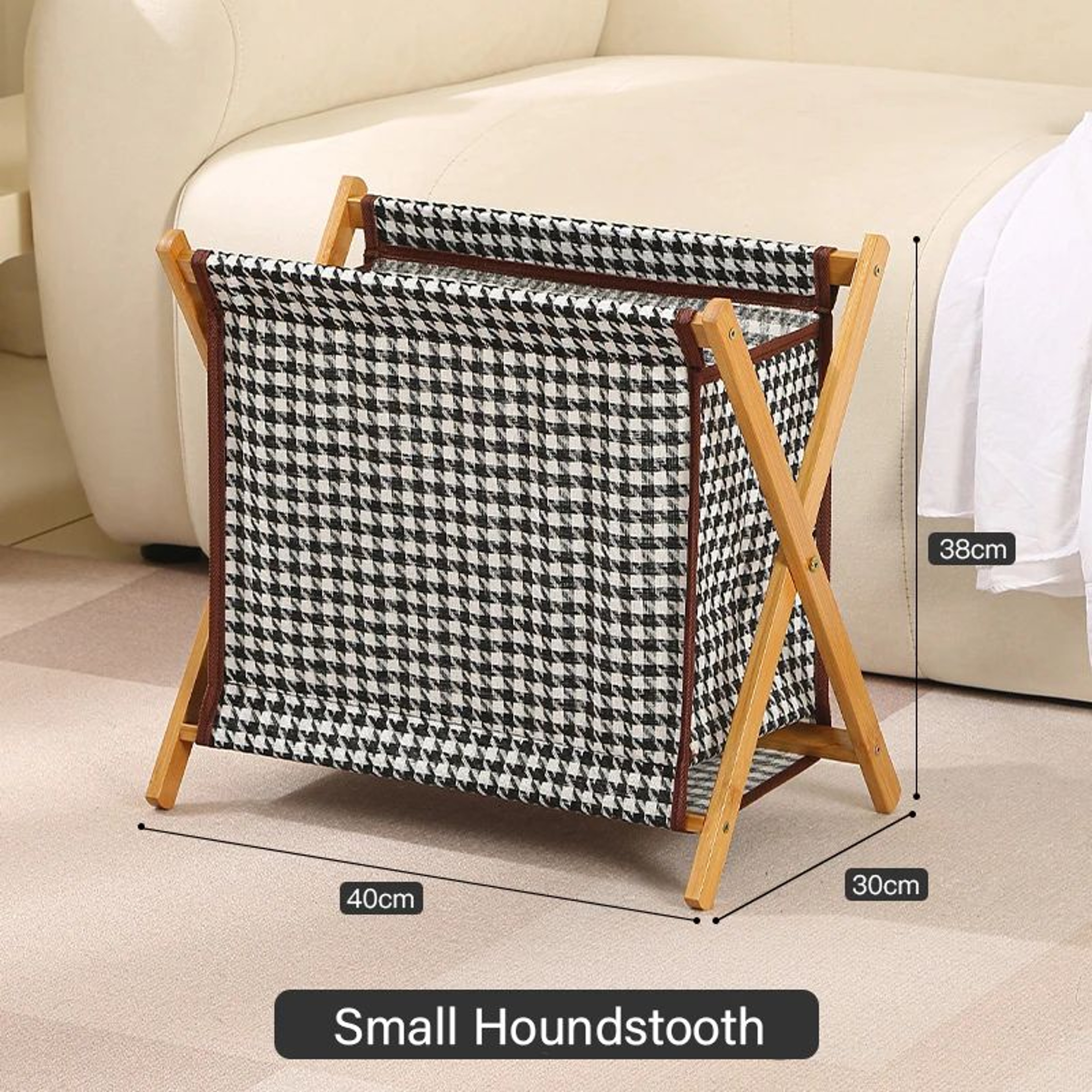 Foldable Wood Frame Laundry Storage Basket 8