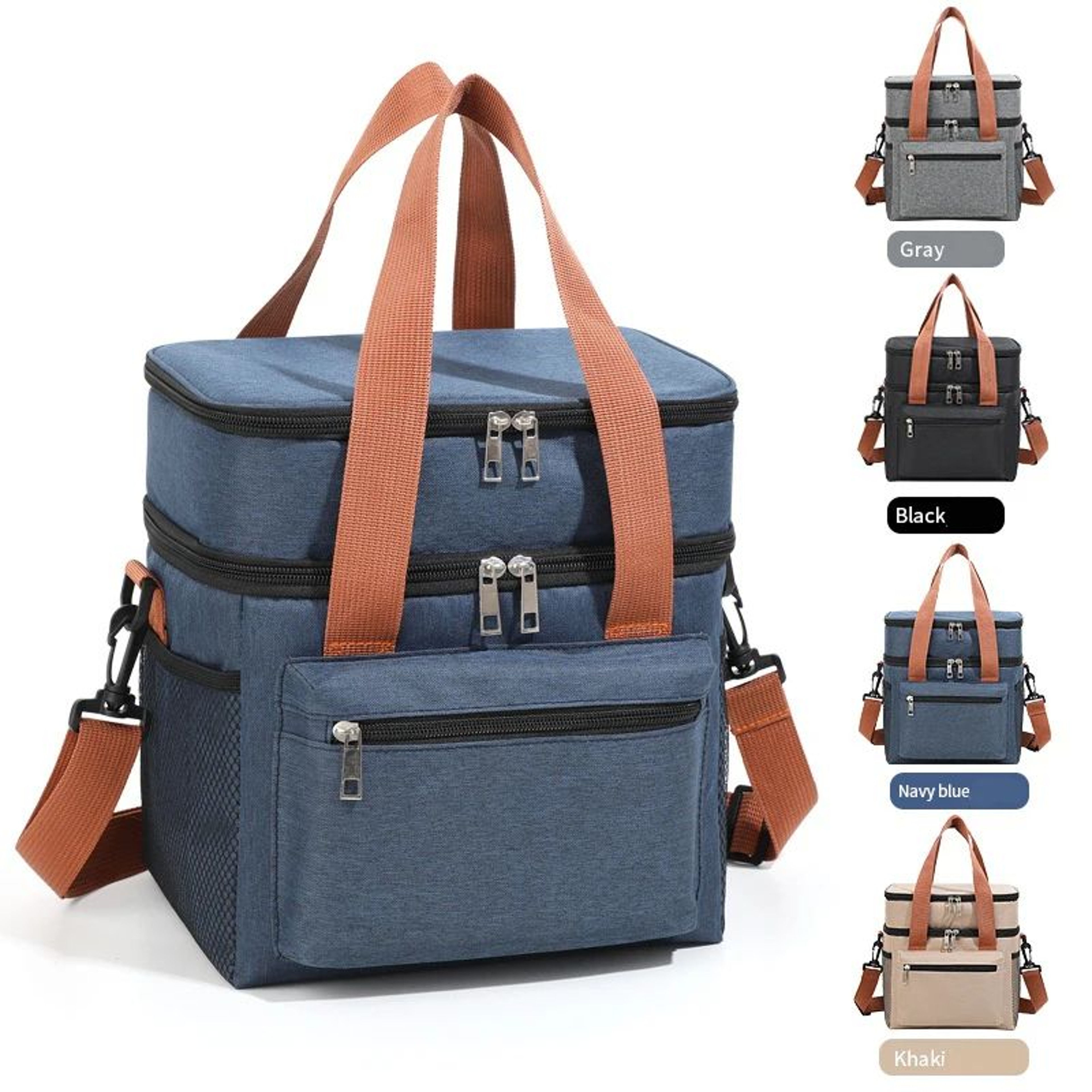 Double Layer Large Capacity Thermal Lunch Bag 0