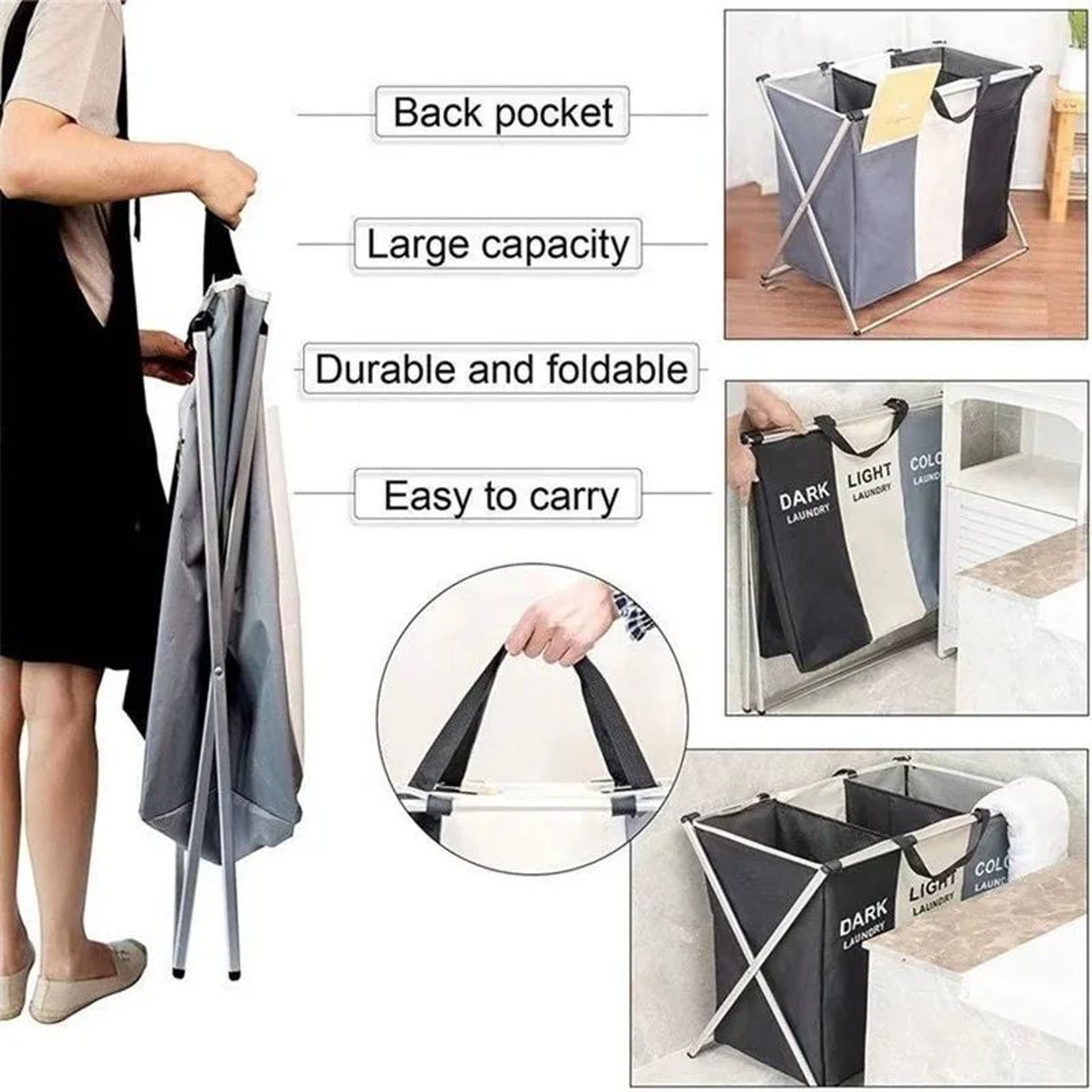 Foldable Oxford Laundry Storage Basket 2
