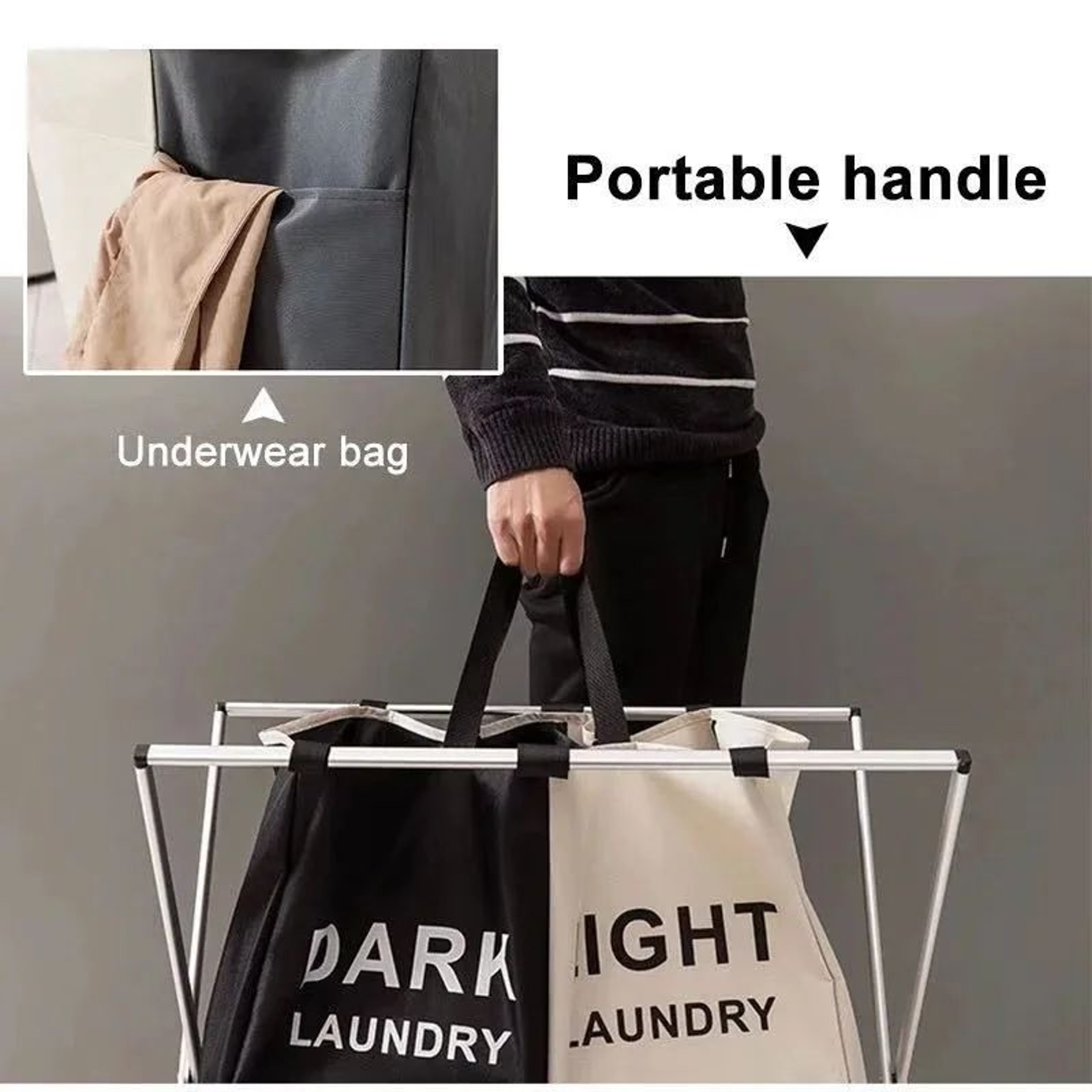 Foldable Oxford Laundry Storage Basket 5