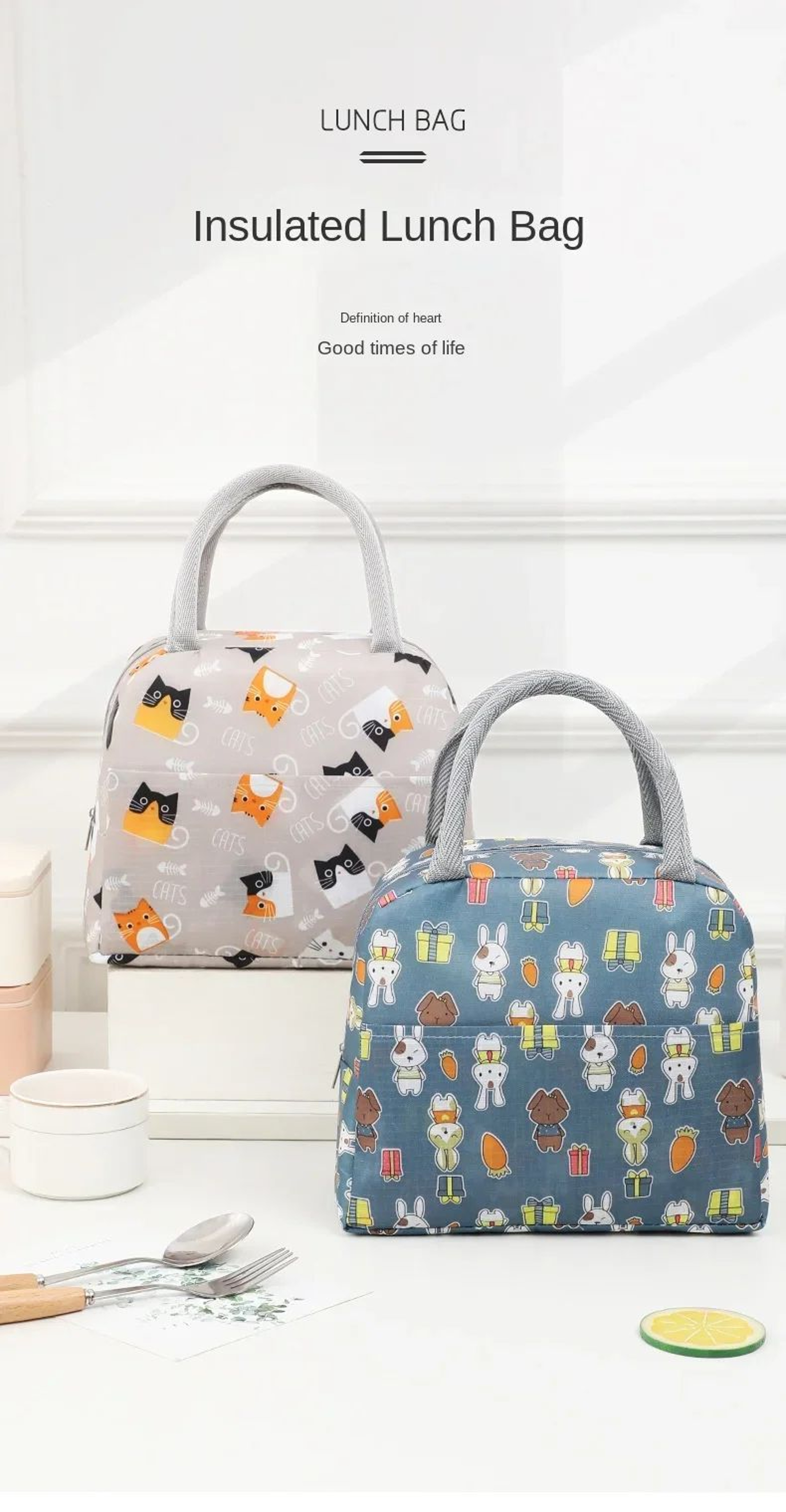 Cartoon Insulated Lunch Tote Bag 6