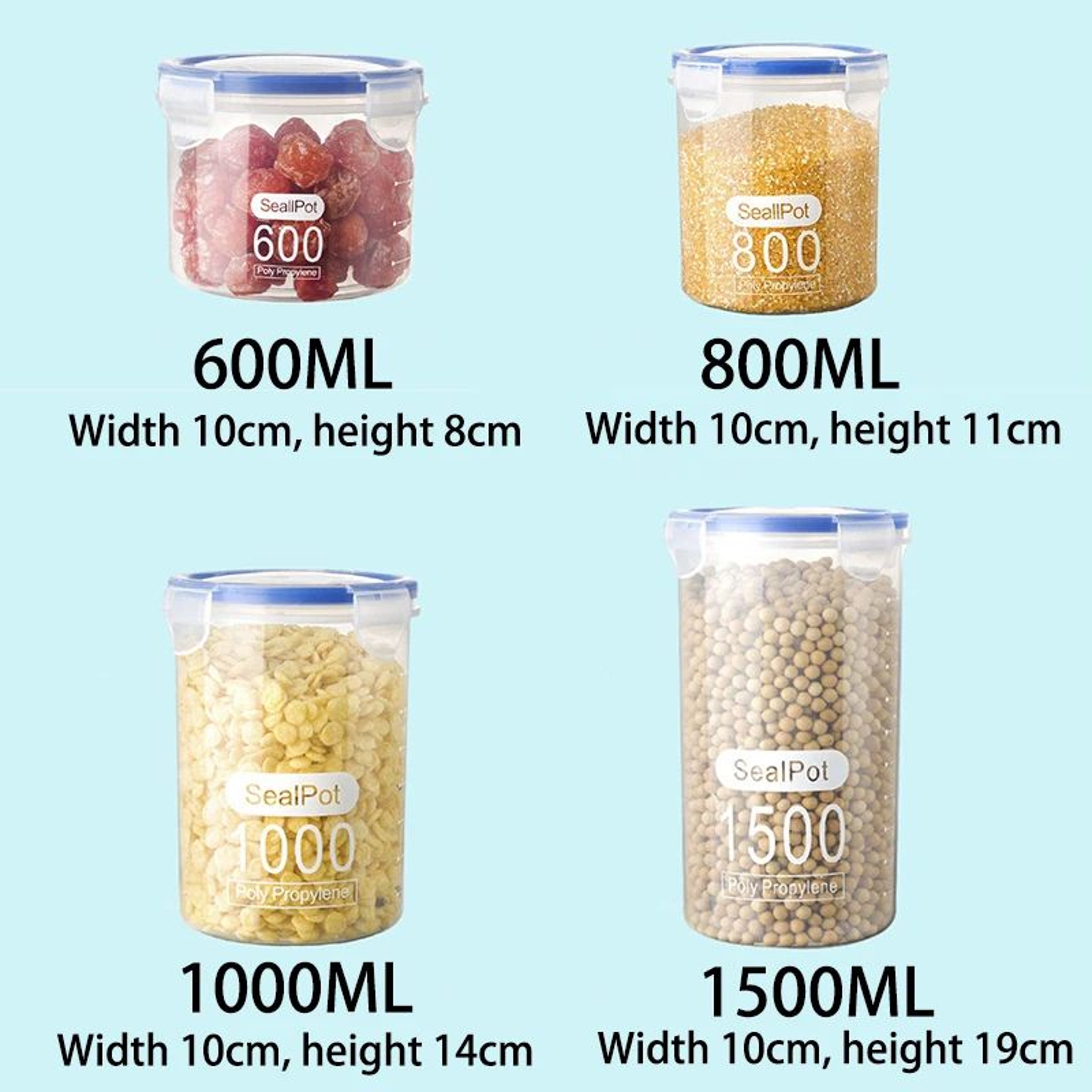 Transparent Airtight Food Storage Jar Set 3