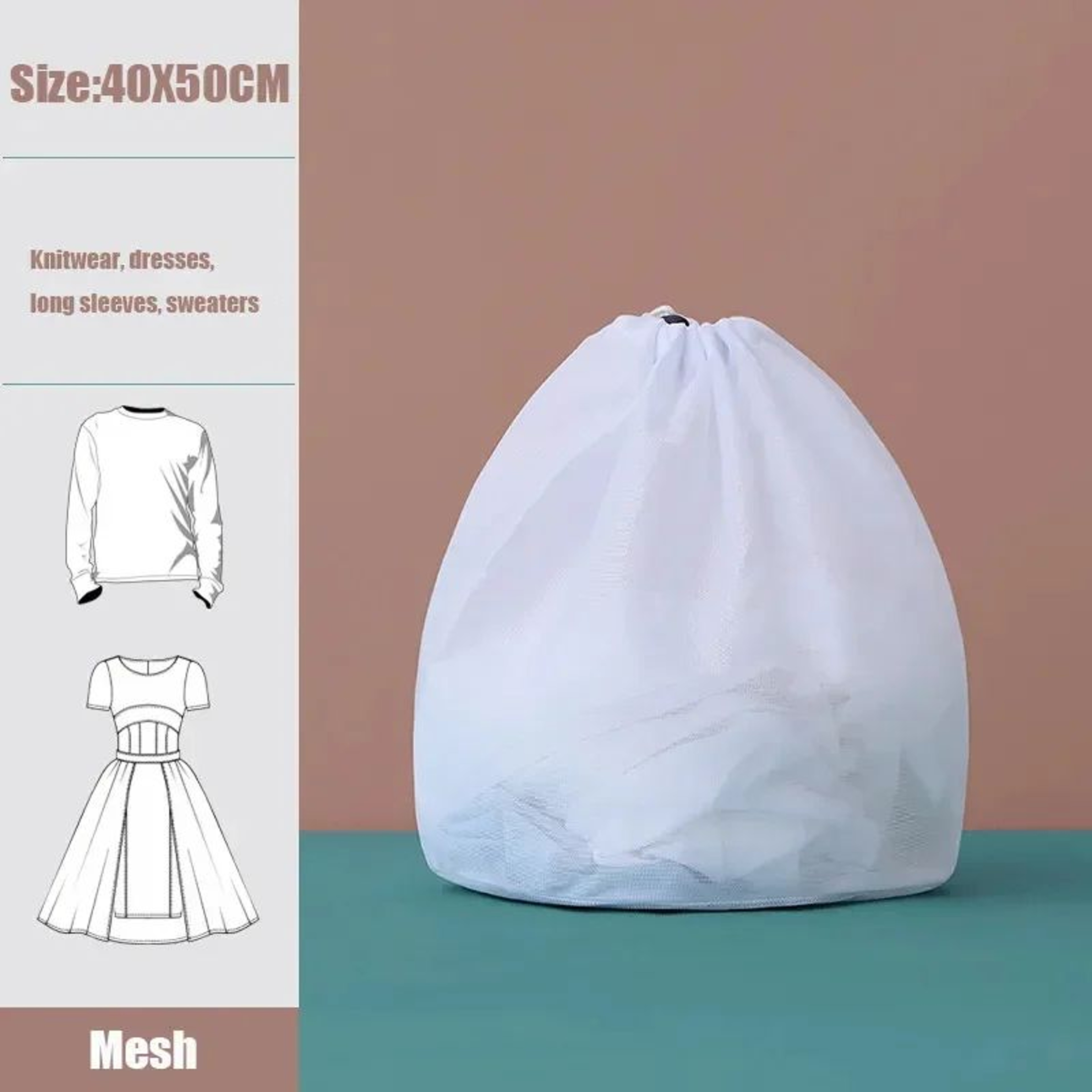 Drawstring Mesh Laundry Wash Bag 8