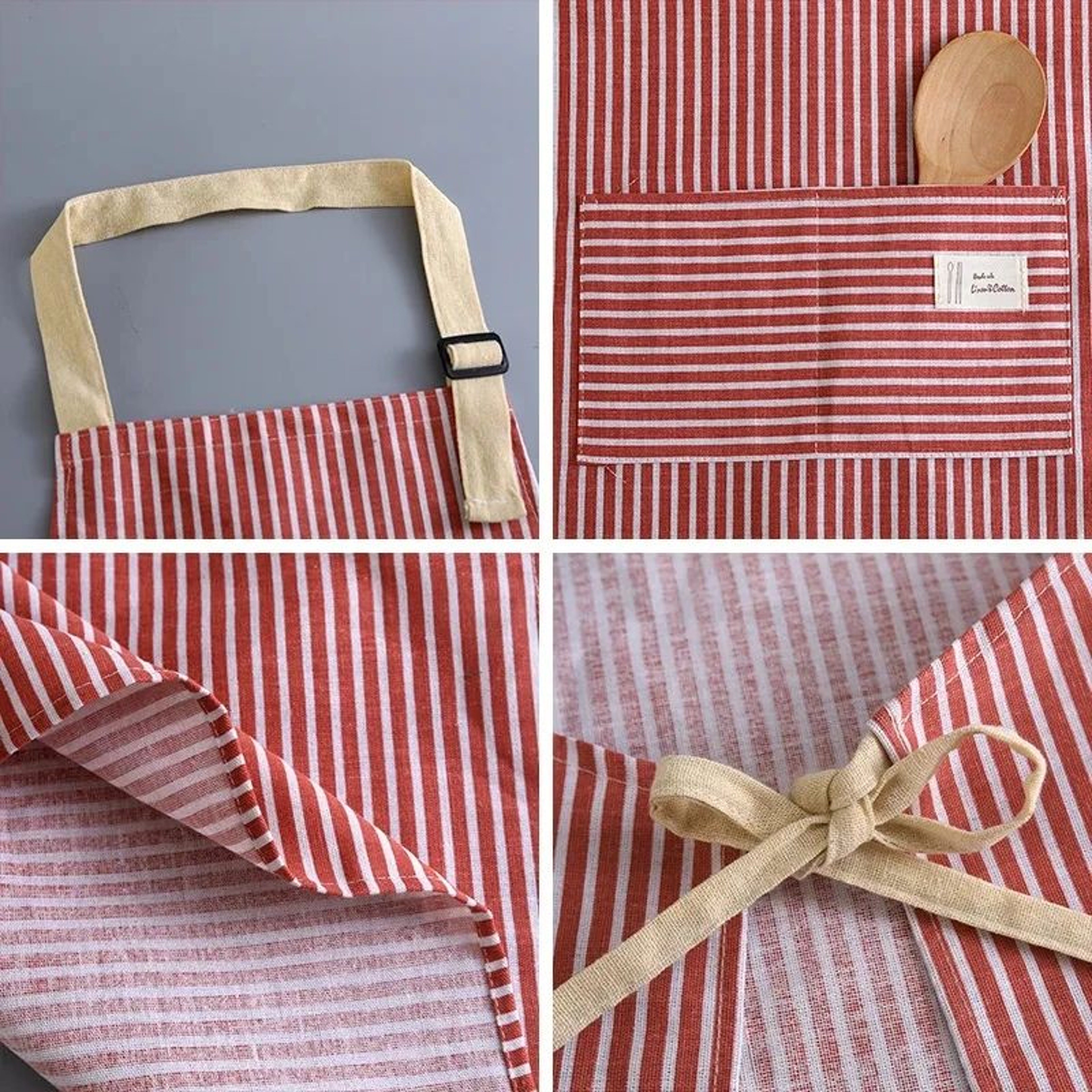 Linen Striped Japanese Style Apron 5
