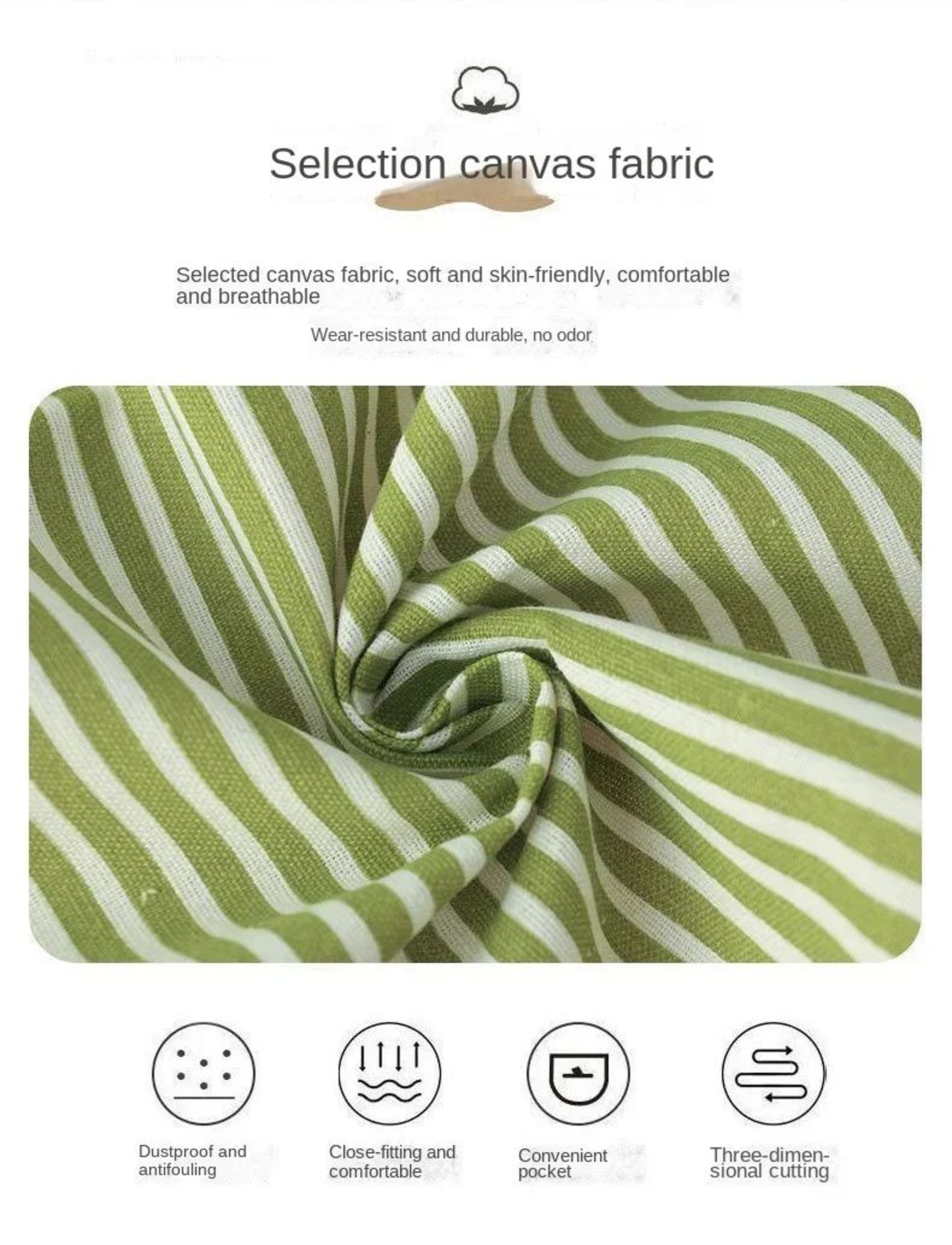 Linen Striped Japanese Style Apron 8
