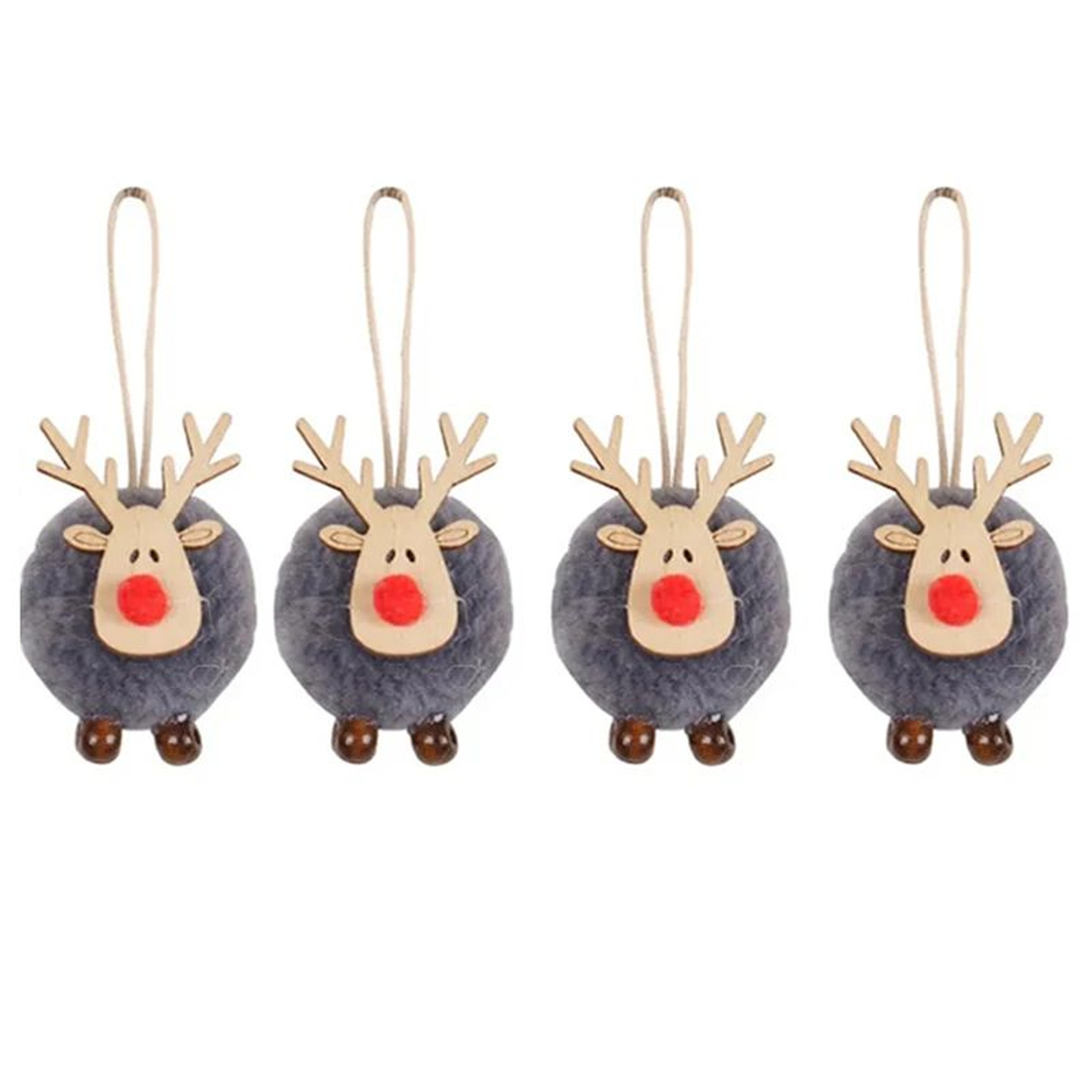 Felt Christmas Elk Tree Ornament Set 6