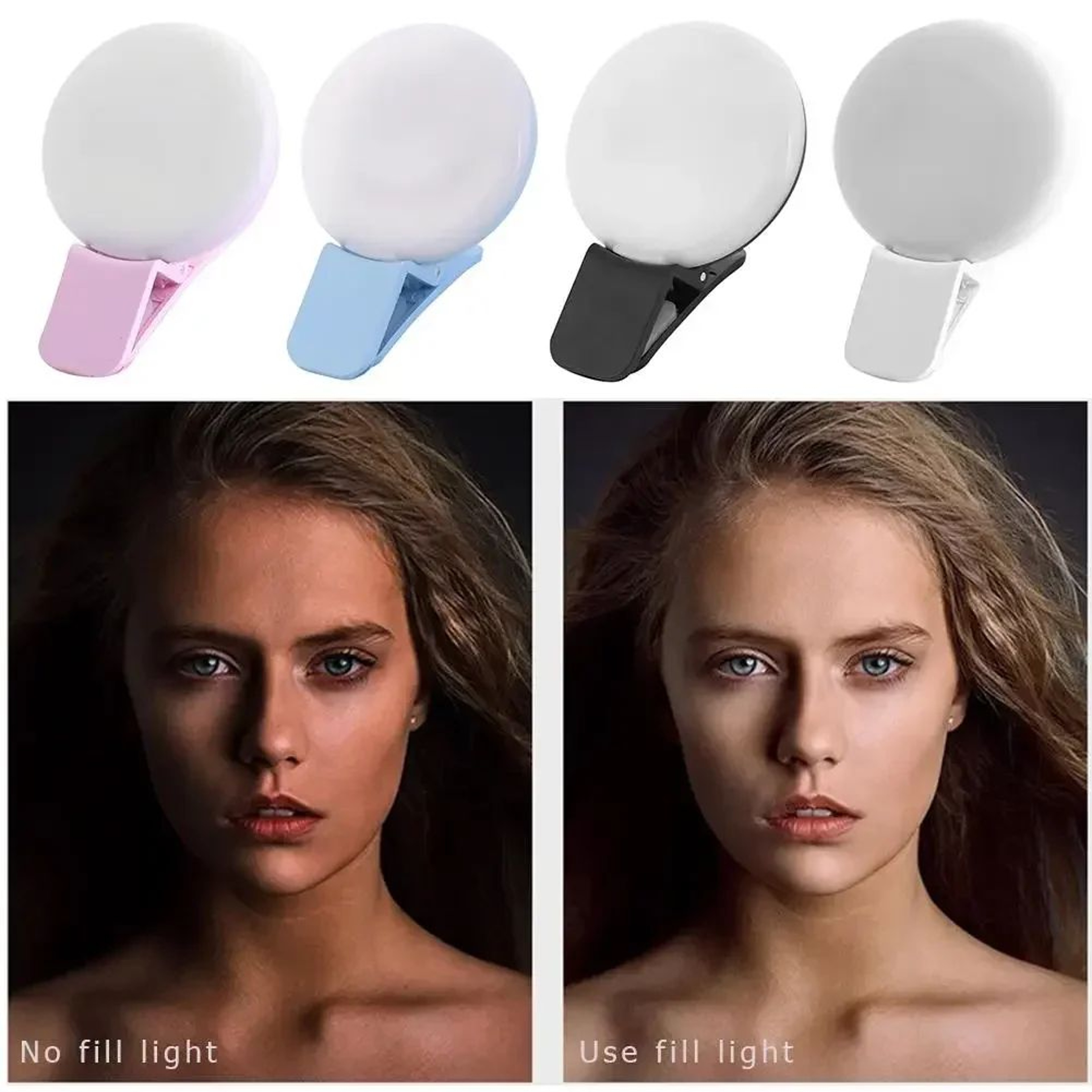 Portable LED Selfie Ring Light Clip 3