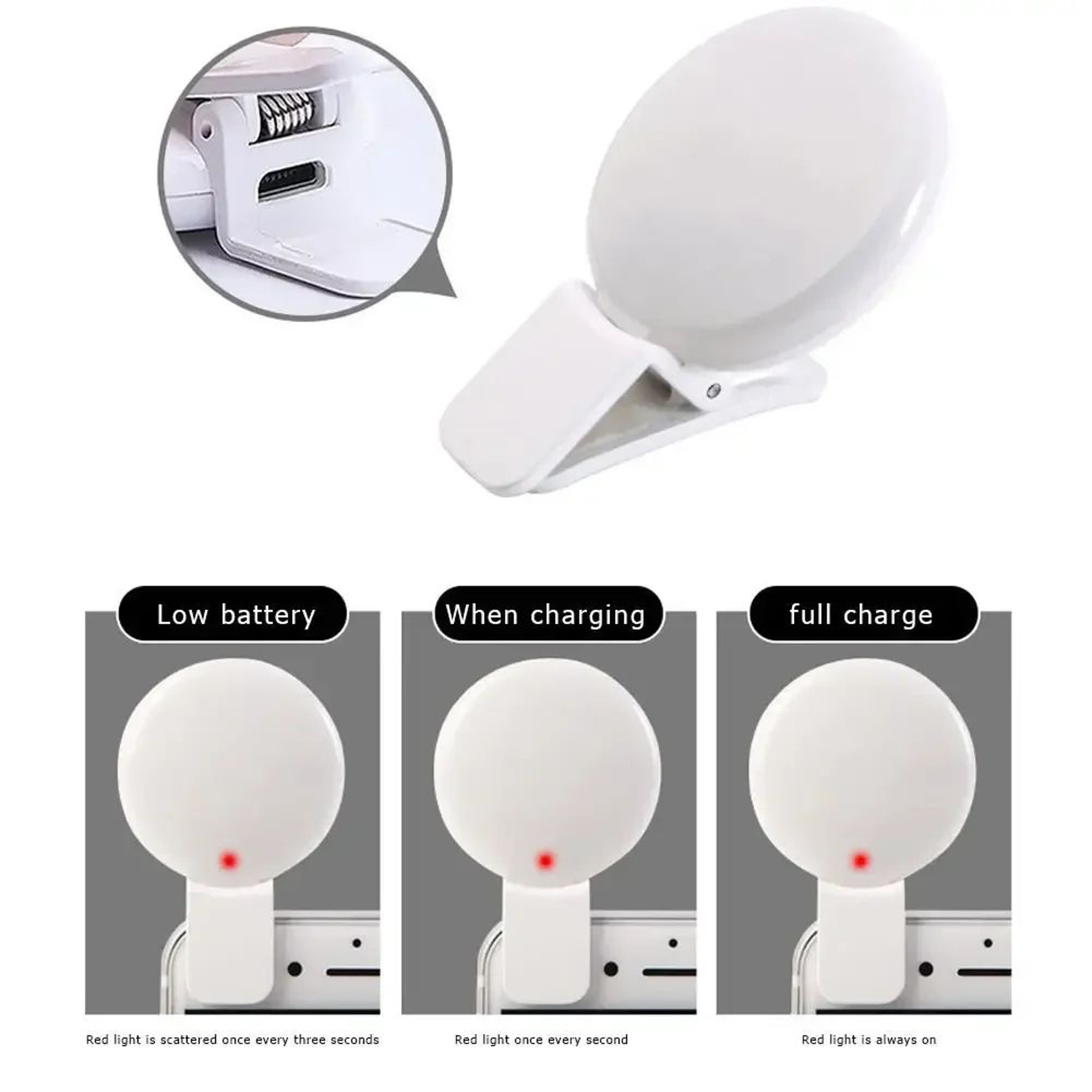 Portable LED Selfie Ring Light Clip 9