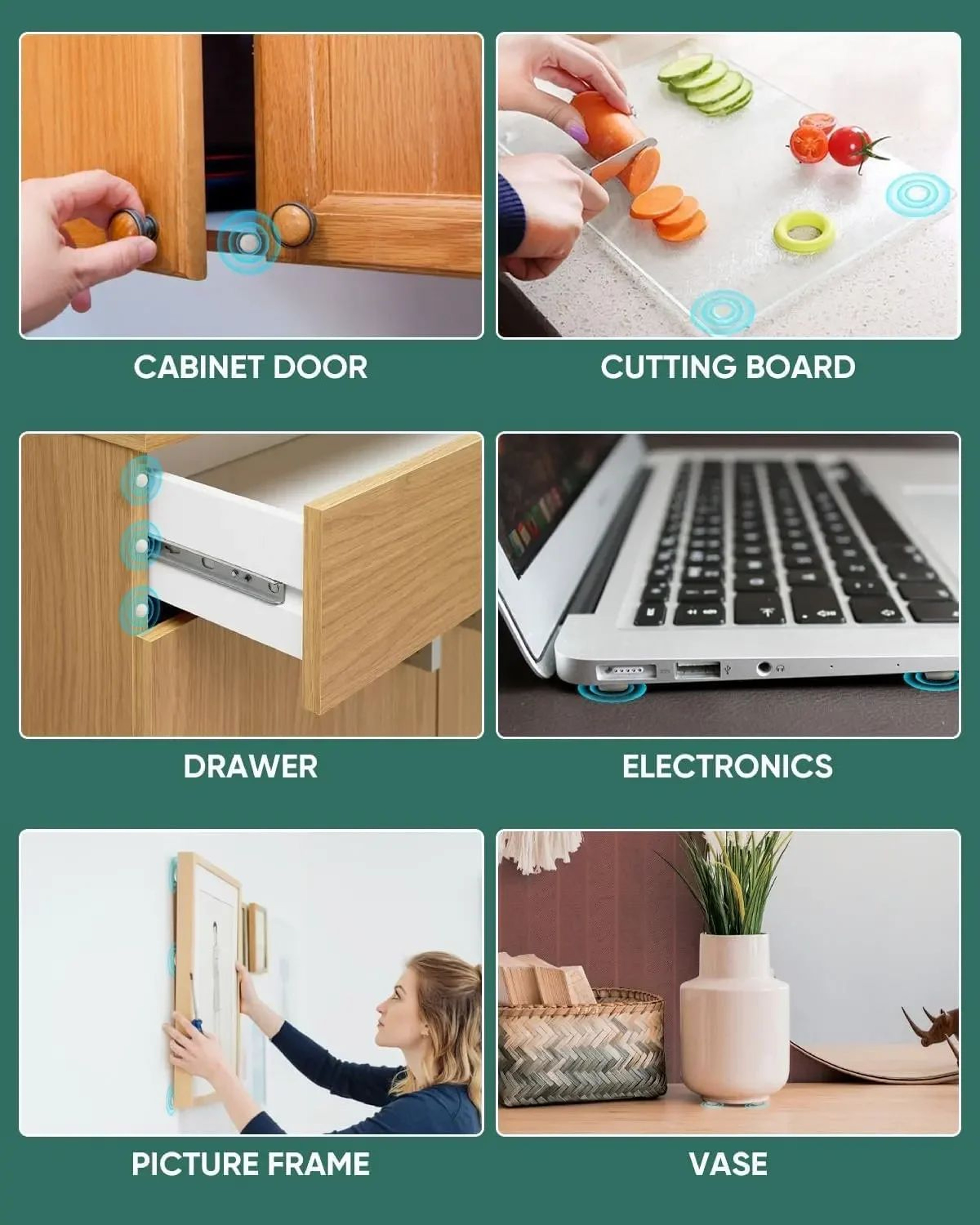 Clear Self Adhesive Rubber Door Bumpers 8
