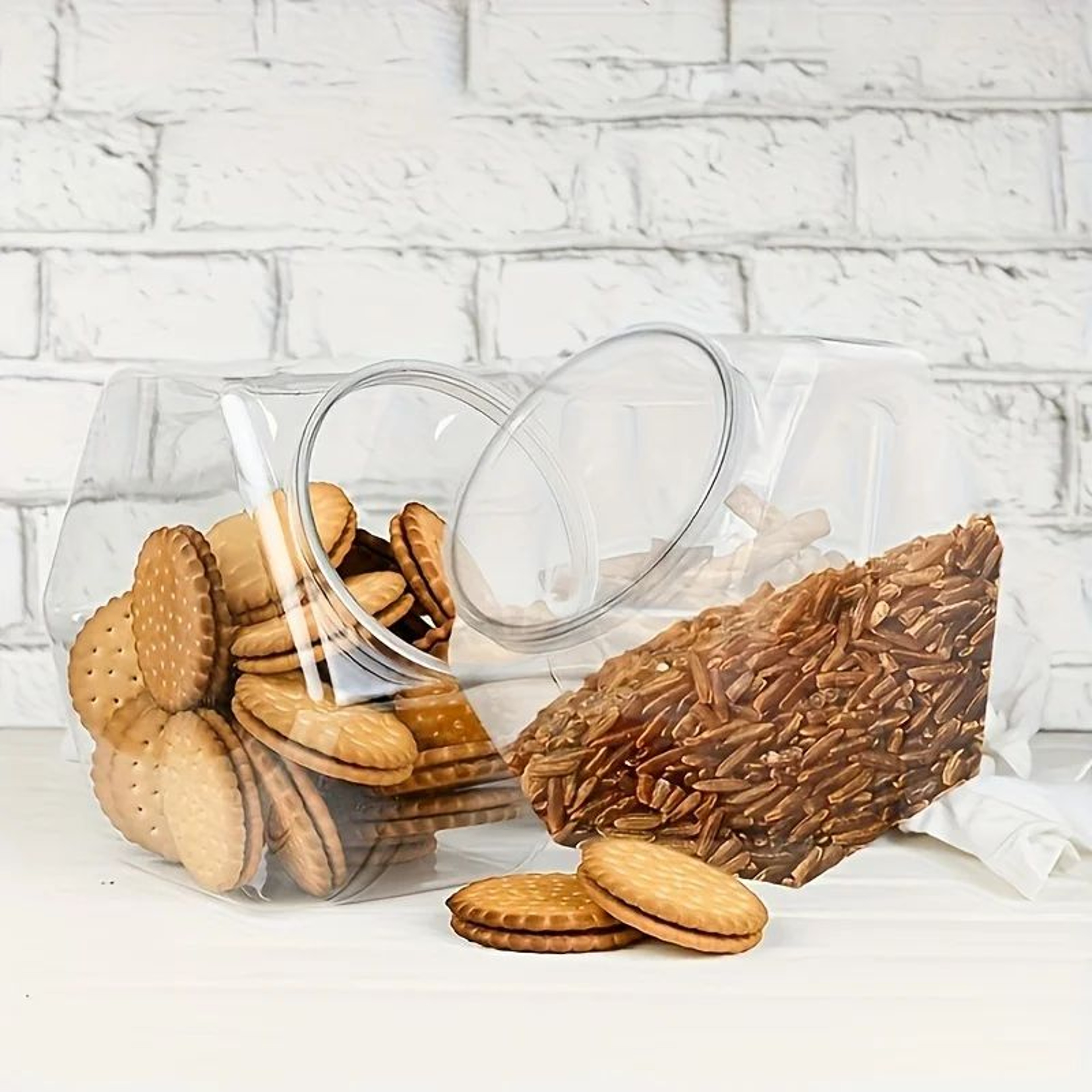850ml Clear Hexagonal Food Storage Jar 0