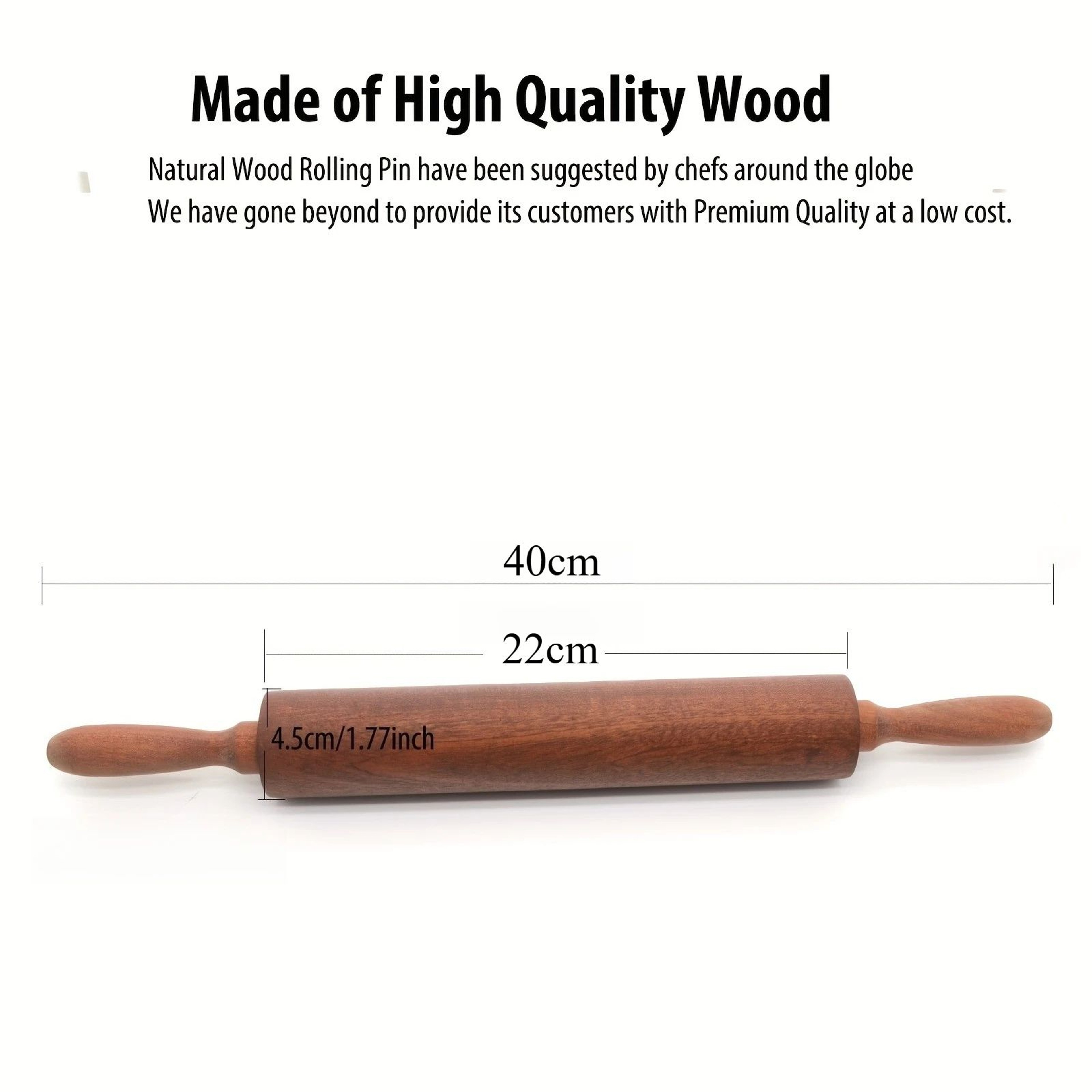 Classic Wooden Rolling Pin With Handles 5