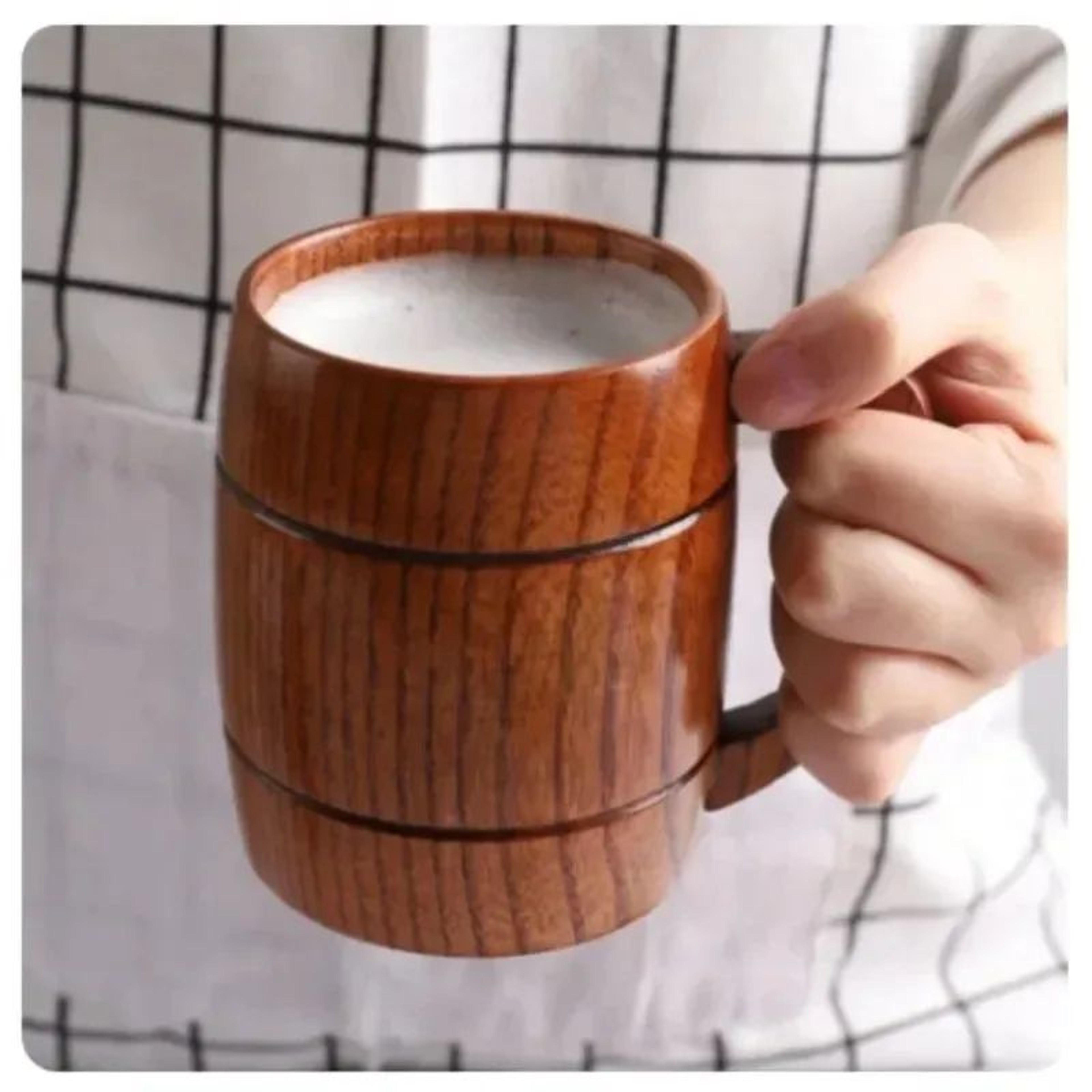 Wooden Barrel Style Beer Mug 1