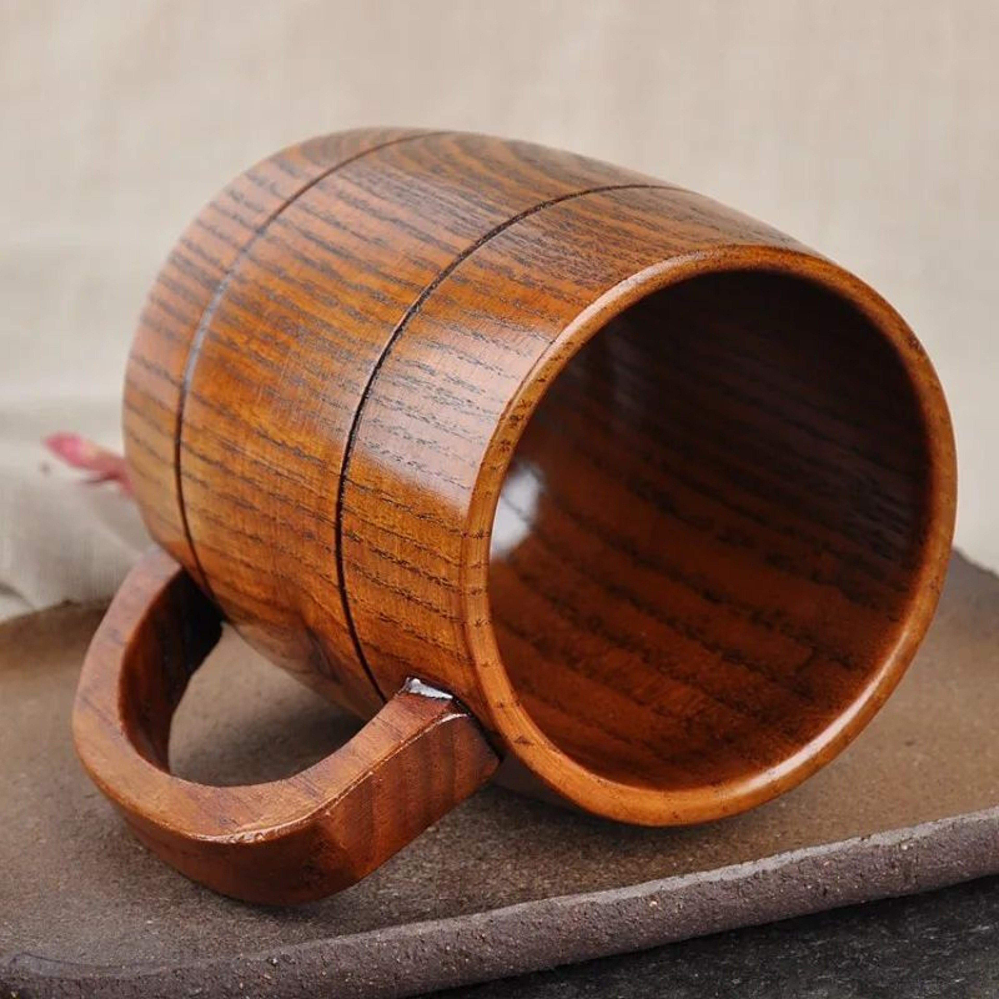 Wooden Barrel Style Beer Mug 3