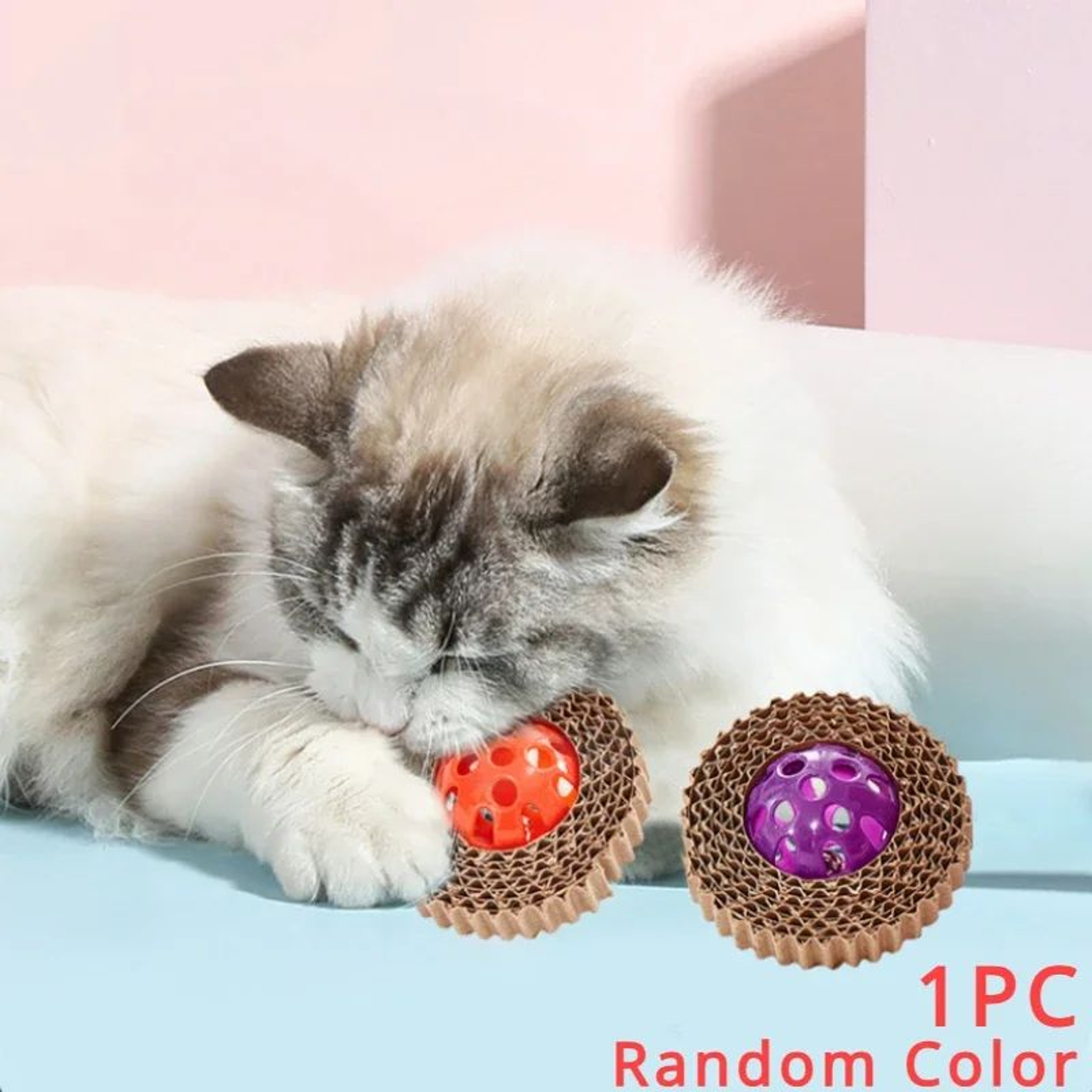 Corrugated Cat Scratching Toy With Bell 1