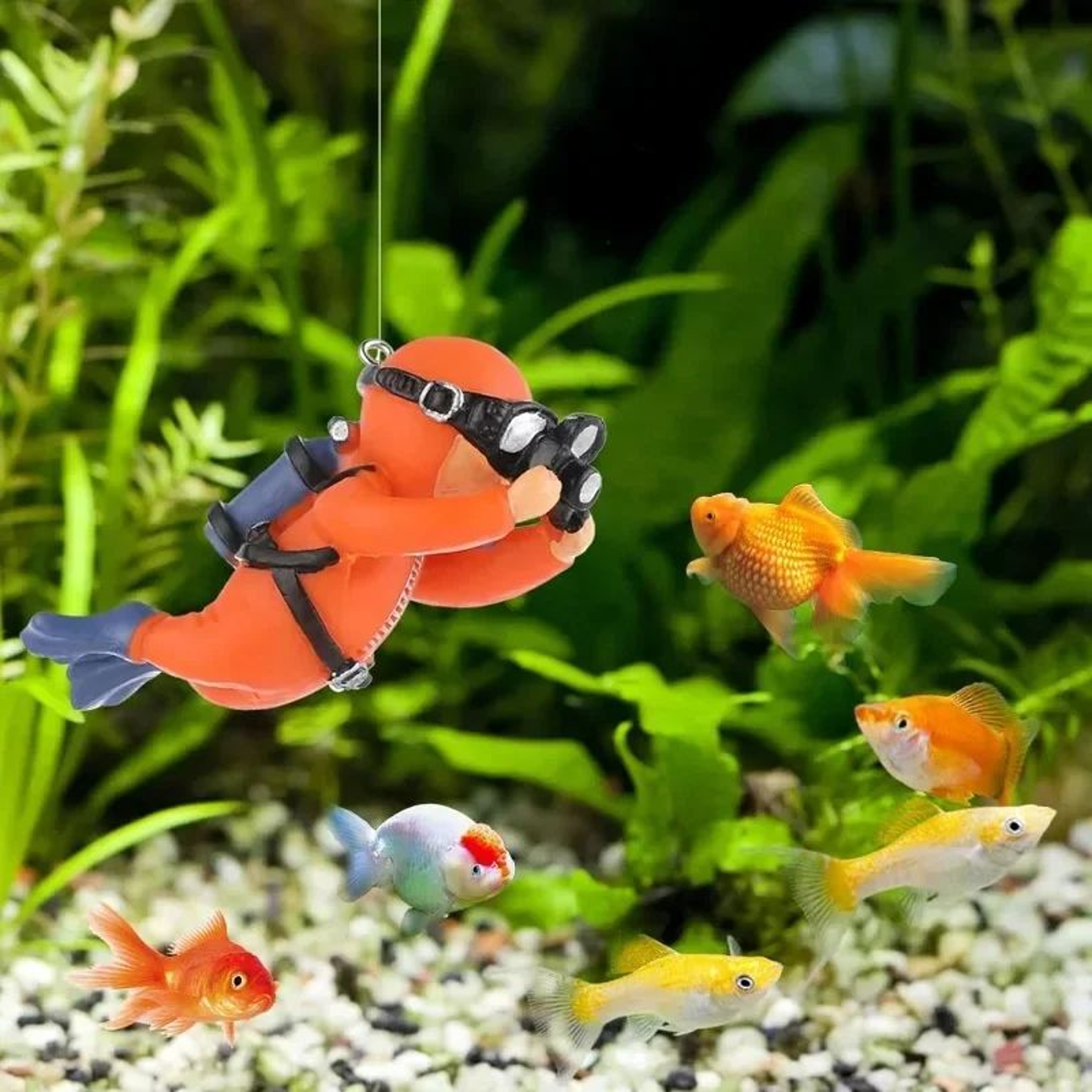Mini Diver Mermaid Aquarium Decor Set 0
