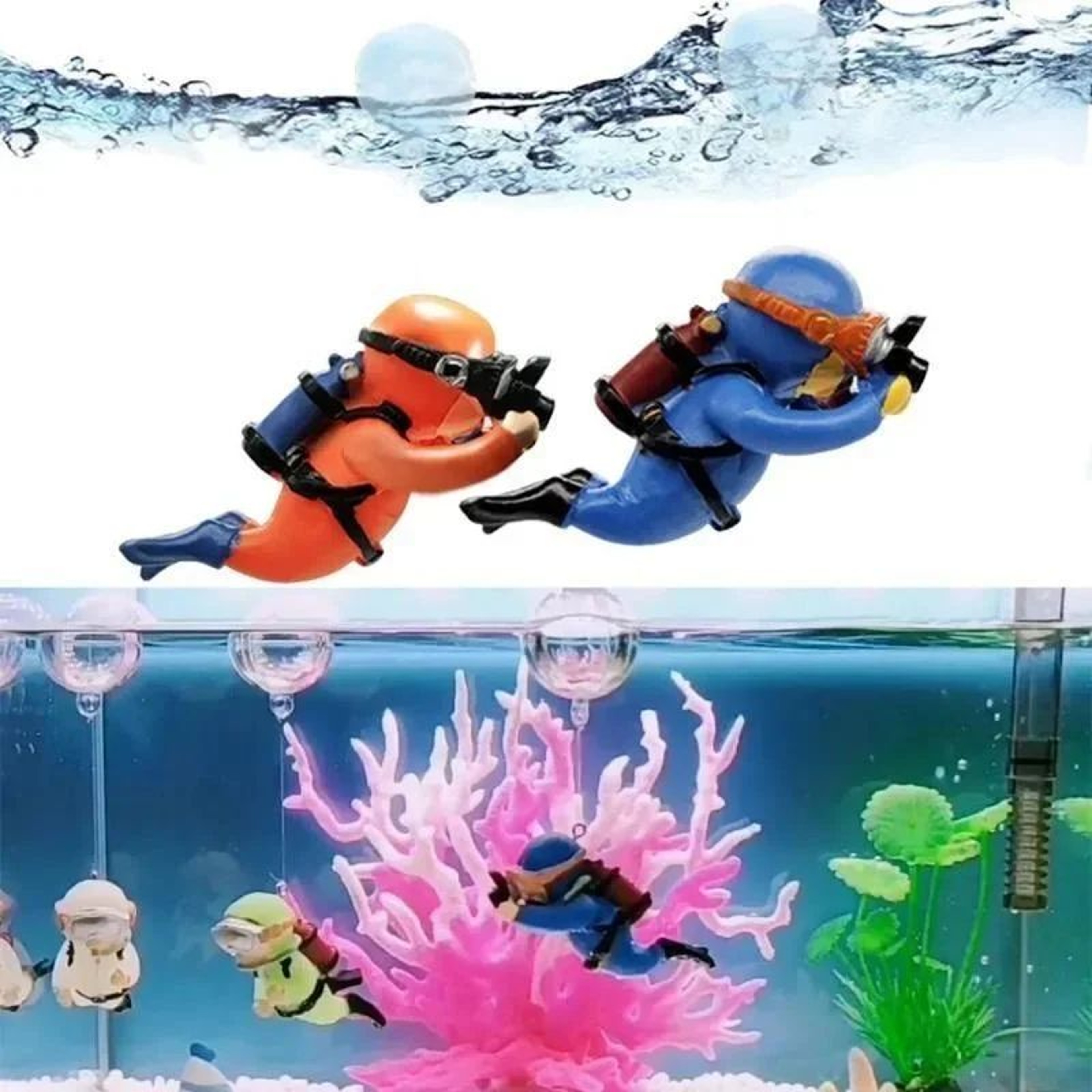 Mini Diver Mermaid Aquarium Decor Set 1