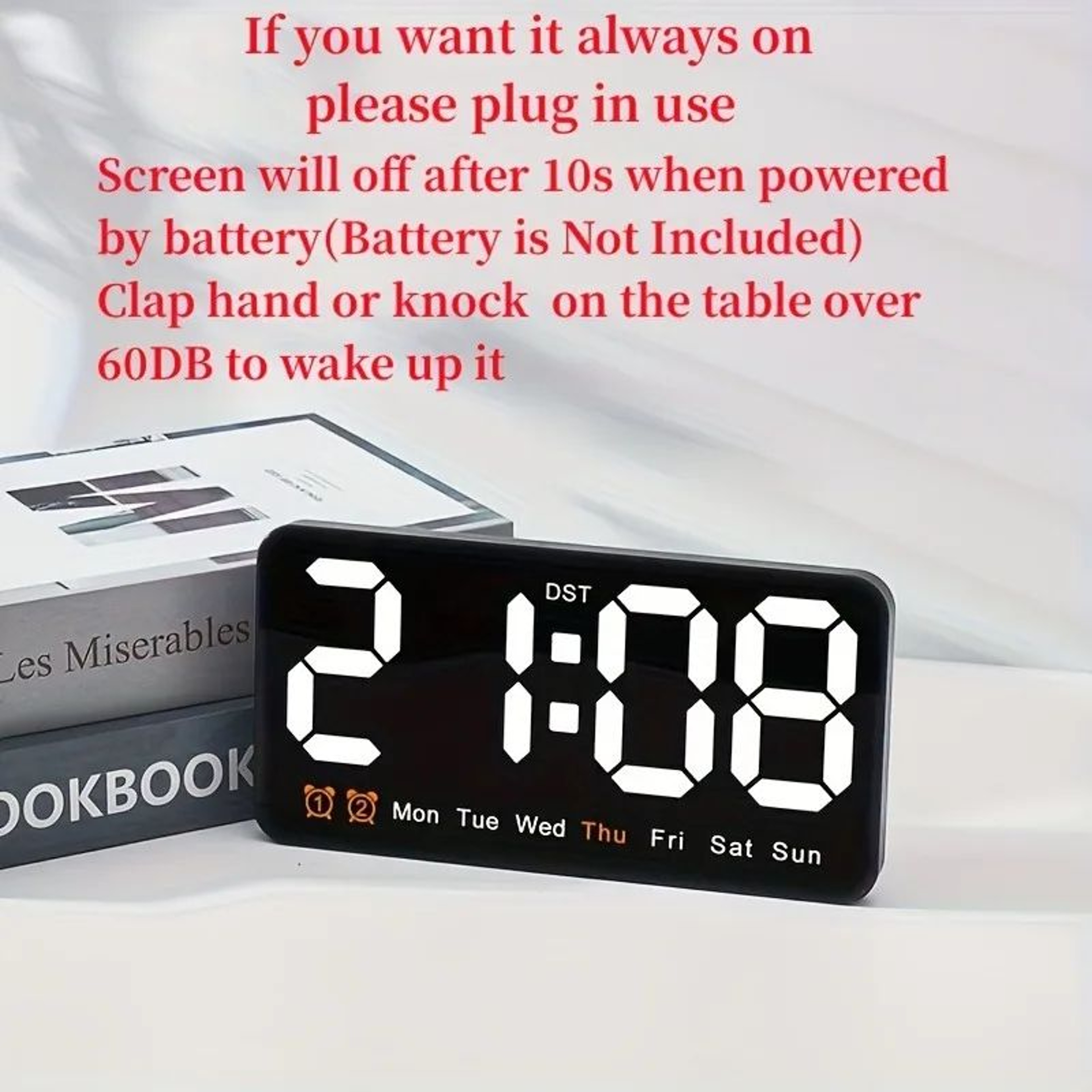 Voice Control Large LED Wall Clock 2
