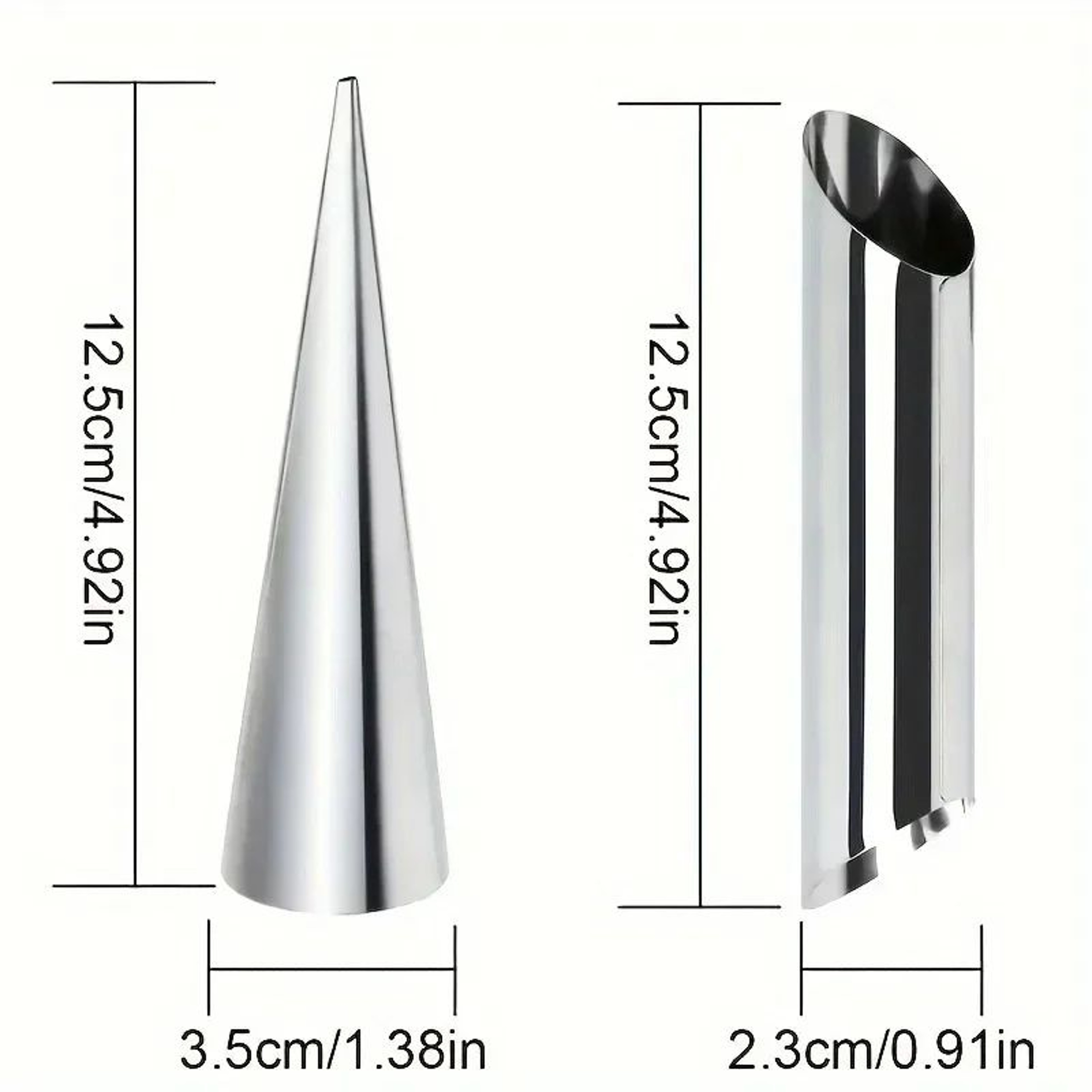 Stainless Steel Cream Horn Mold Set 5