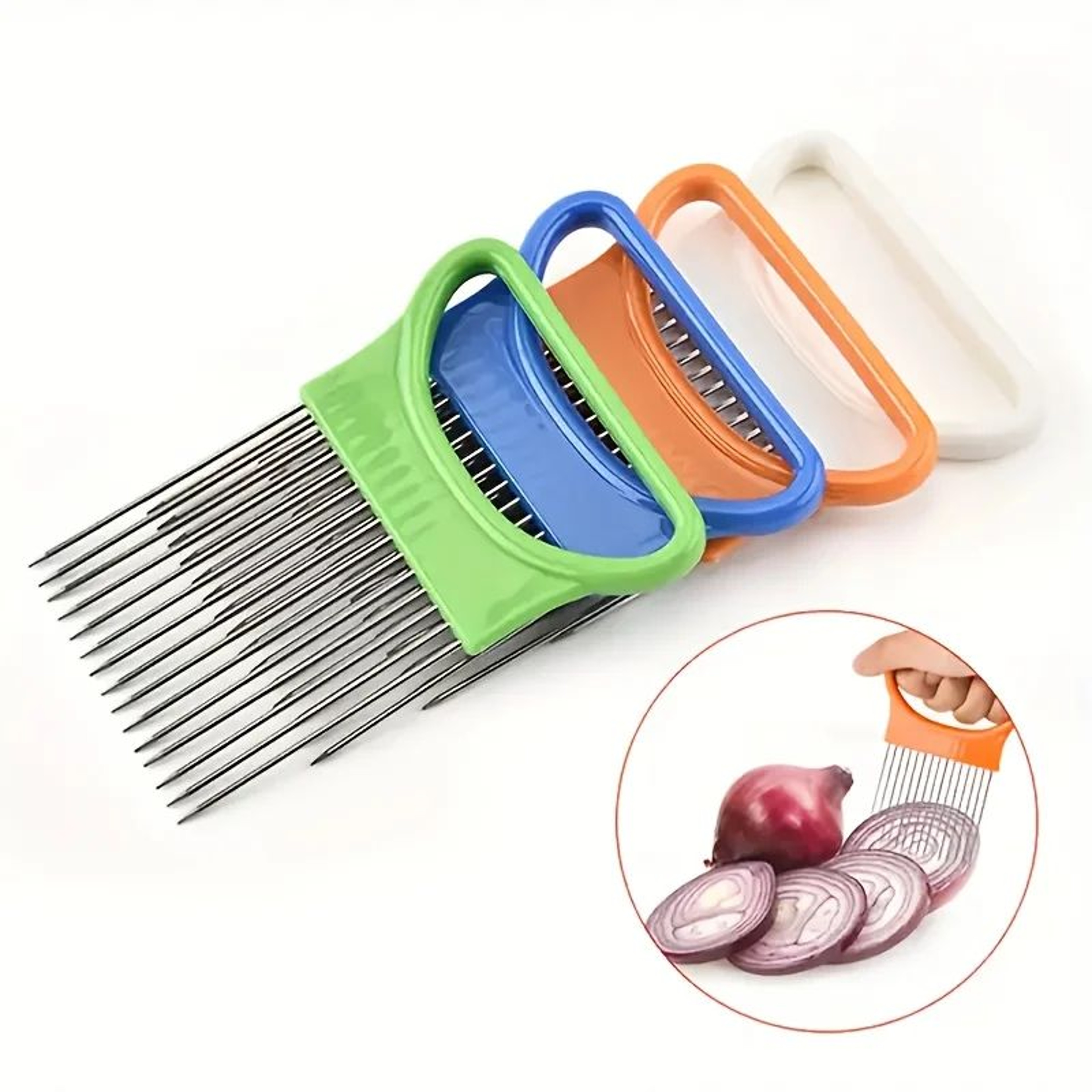 Stainless Steel Onion Holder Slicer 0