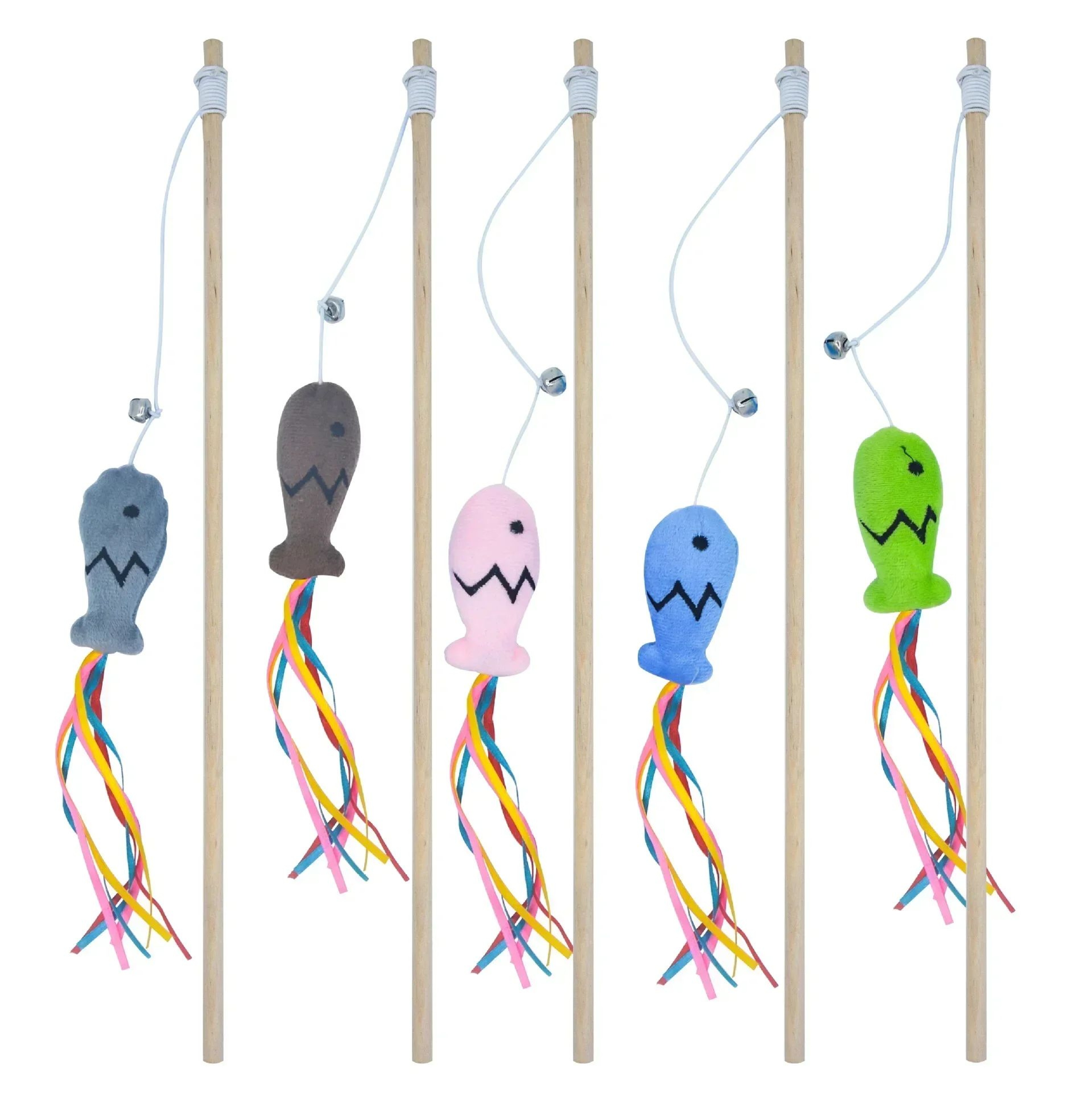 Cat Teaser Wand Toy With Fish Design 5