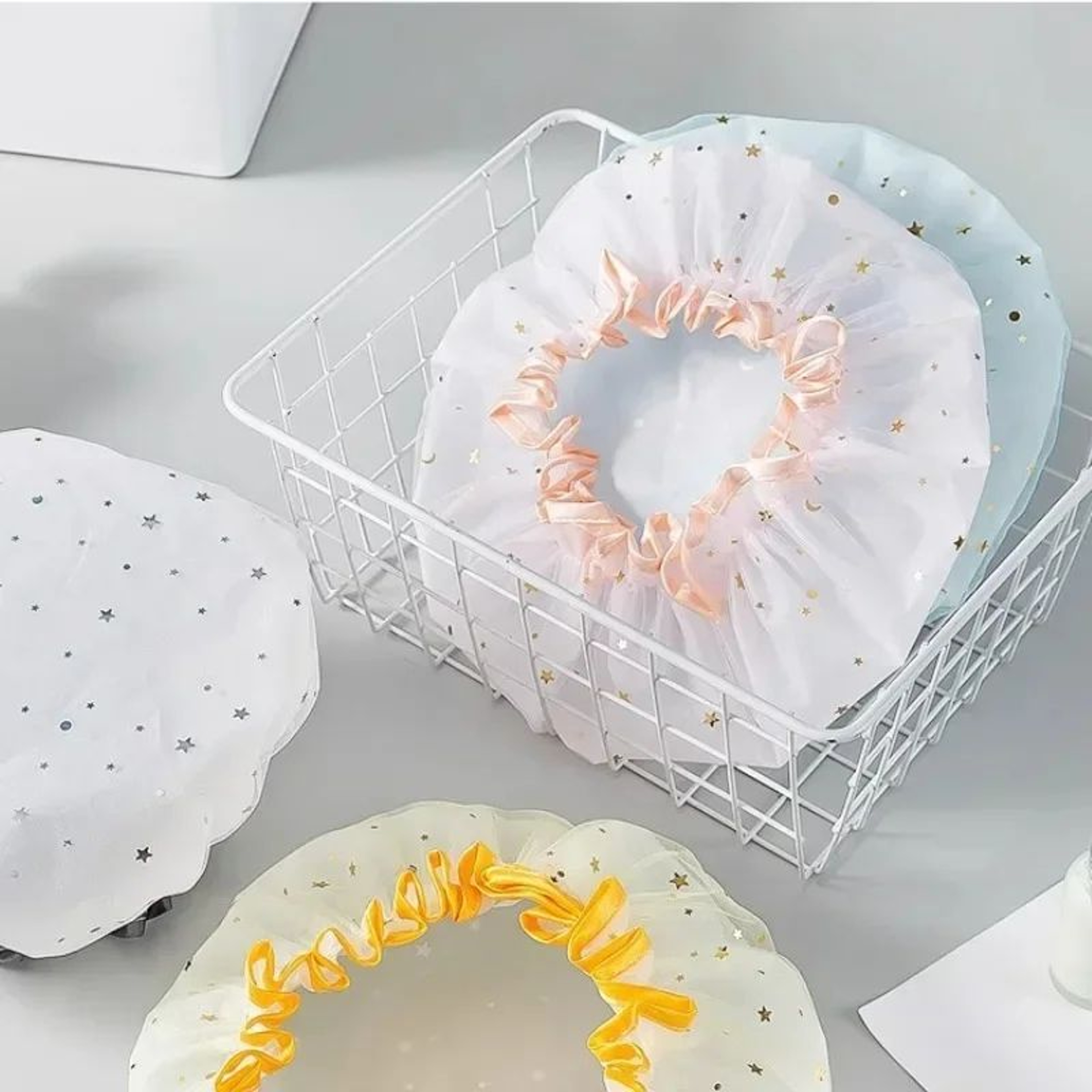 Waterproof Double Layer Shower Cap Set 7