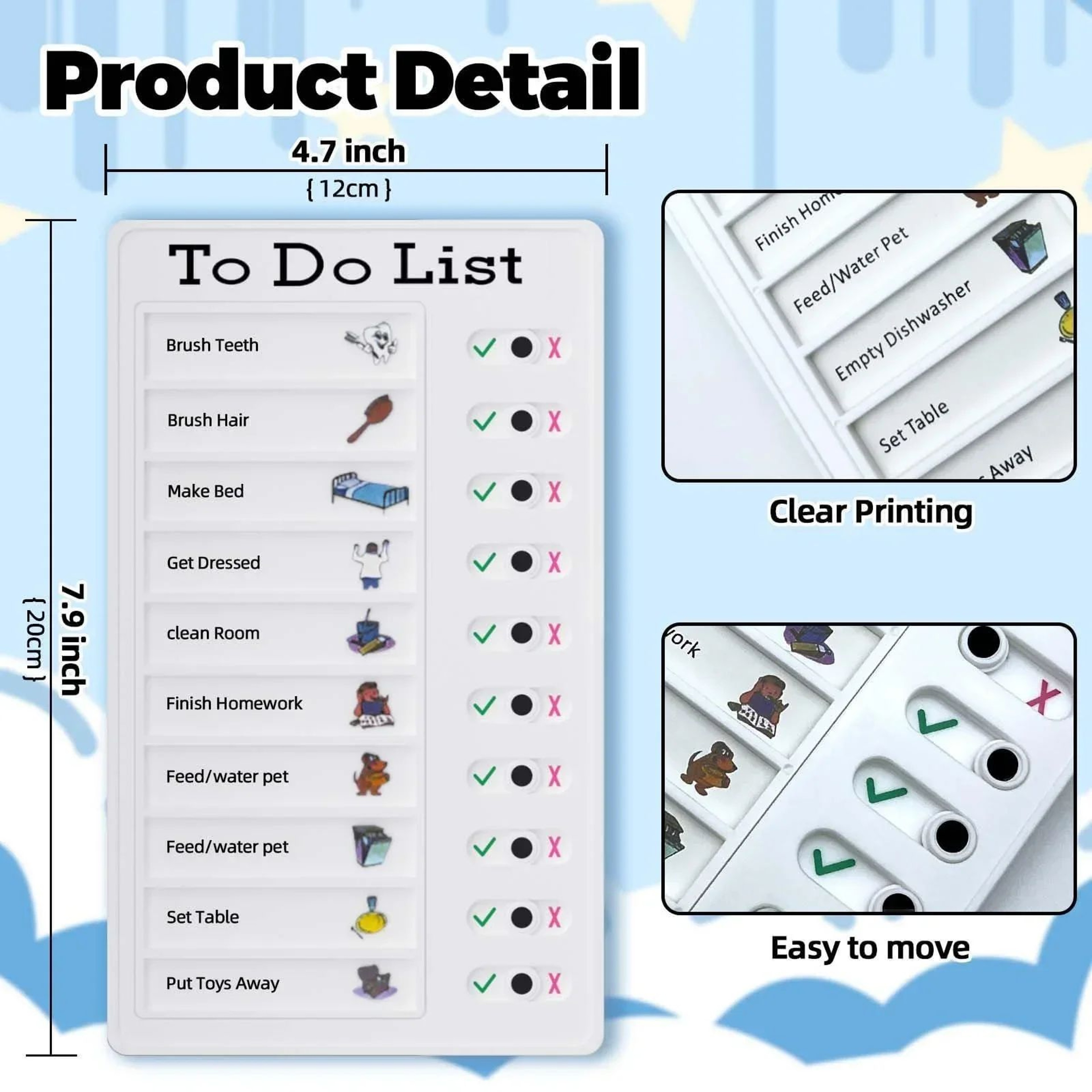 Portable Daily Chore Chart Memo Board 2
