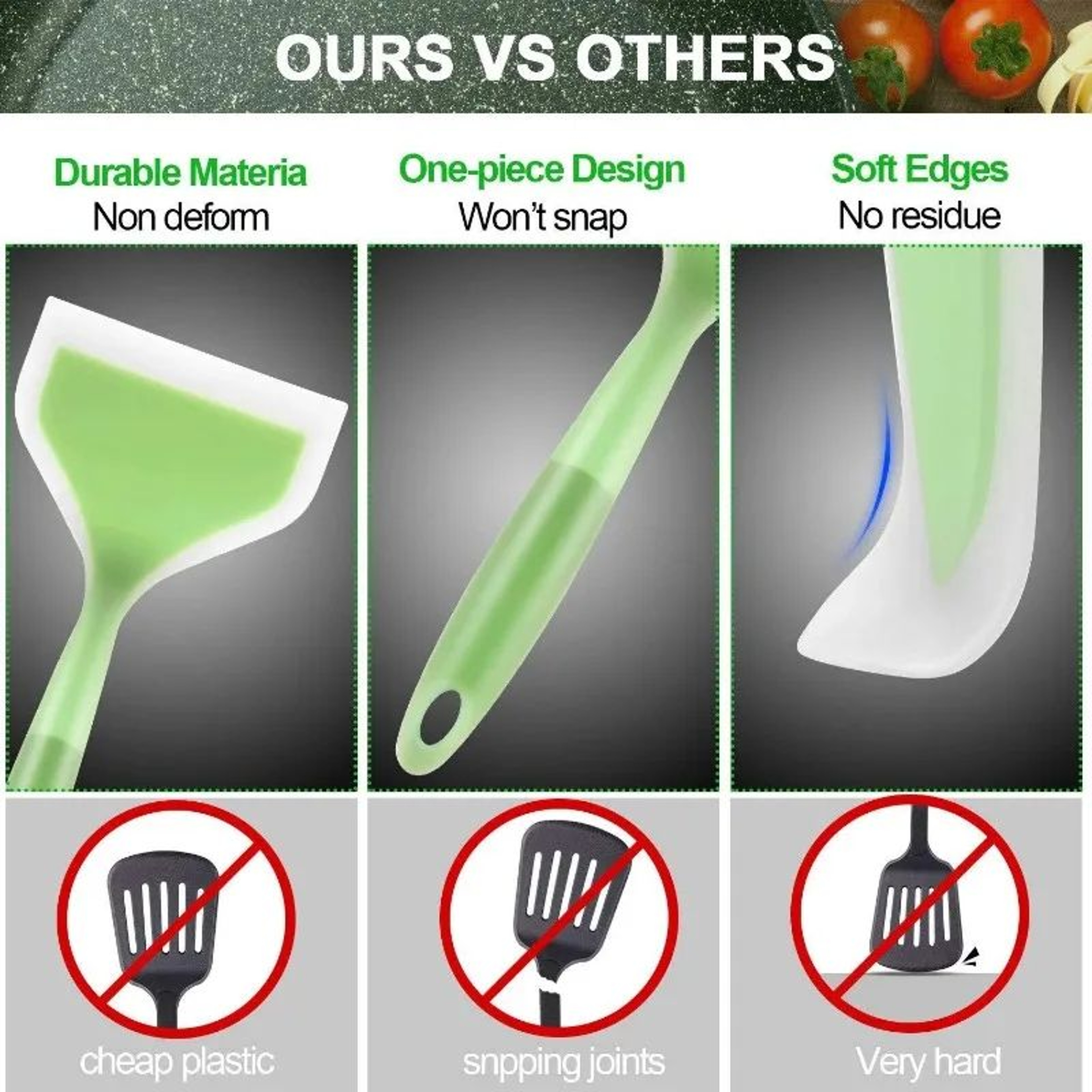 Wide Silicone Non Stick Cooking Spatula 5