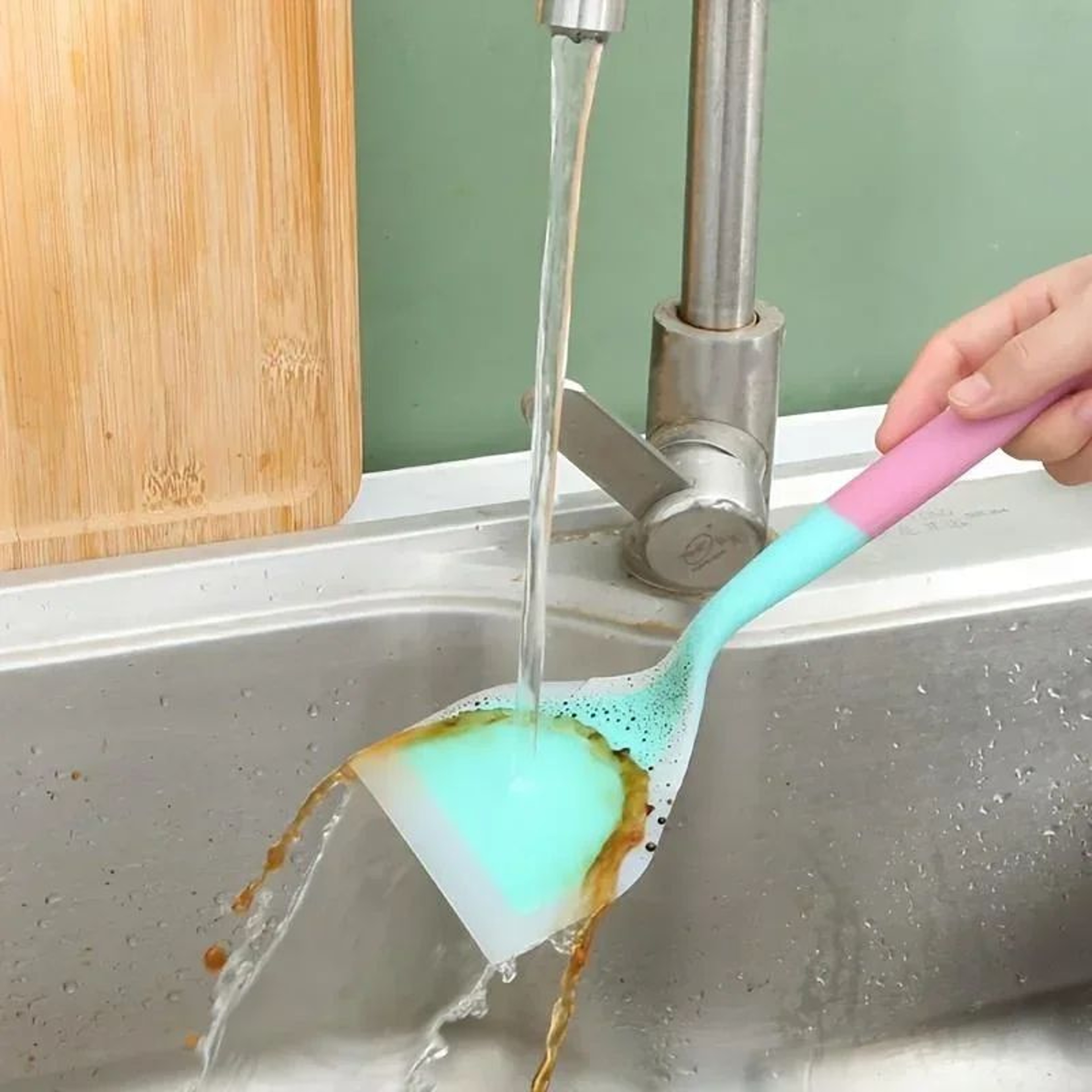 Wide Silicone Non Stick Cooking Spatula 7