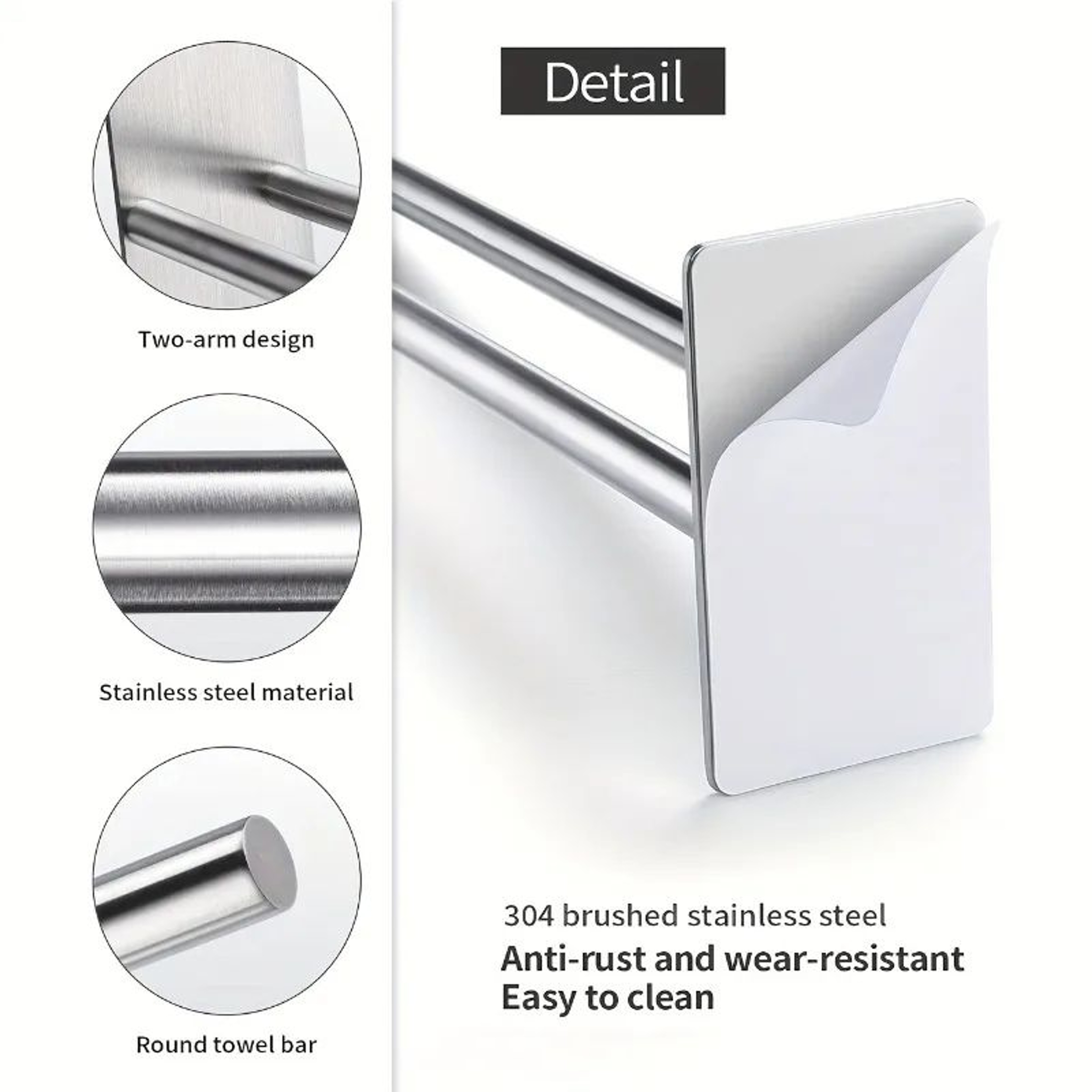 Wall Mounted Double Rod Towel Holder 5
