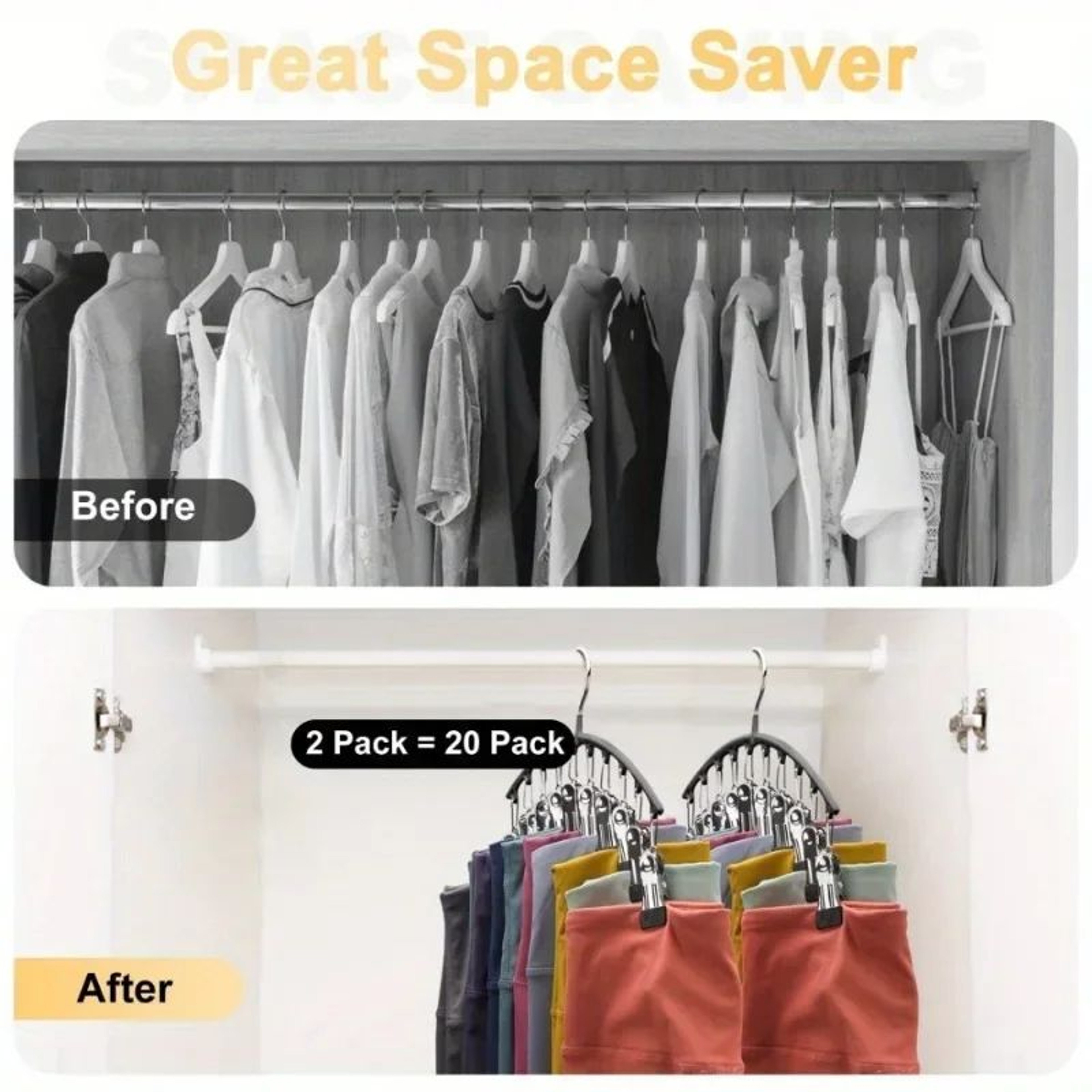 1pc Hanging Legging And Pants Organizer With Clips 5