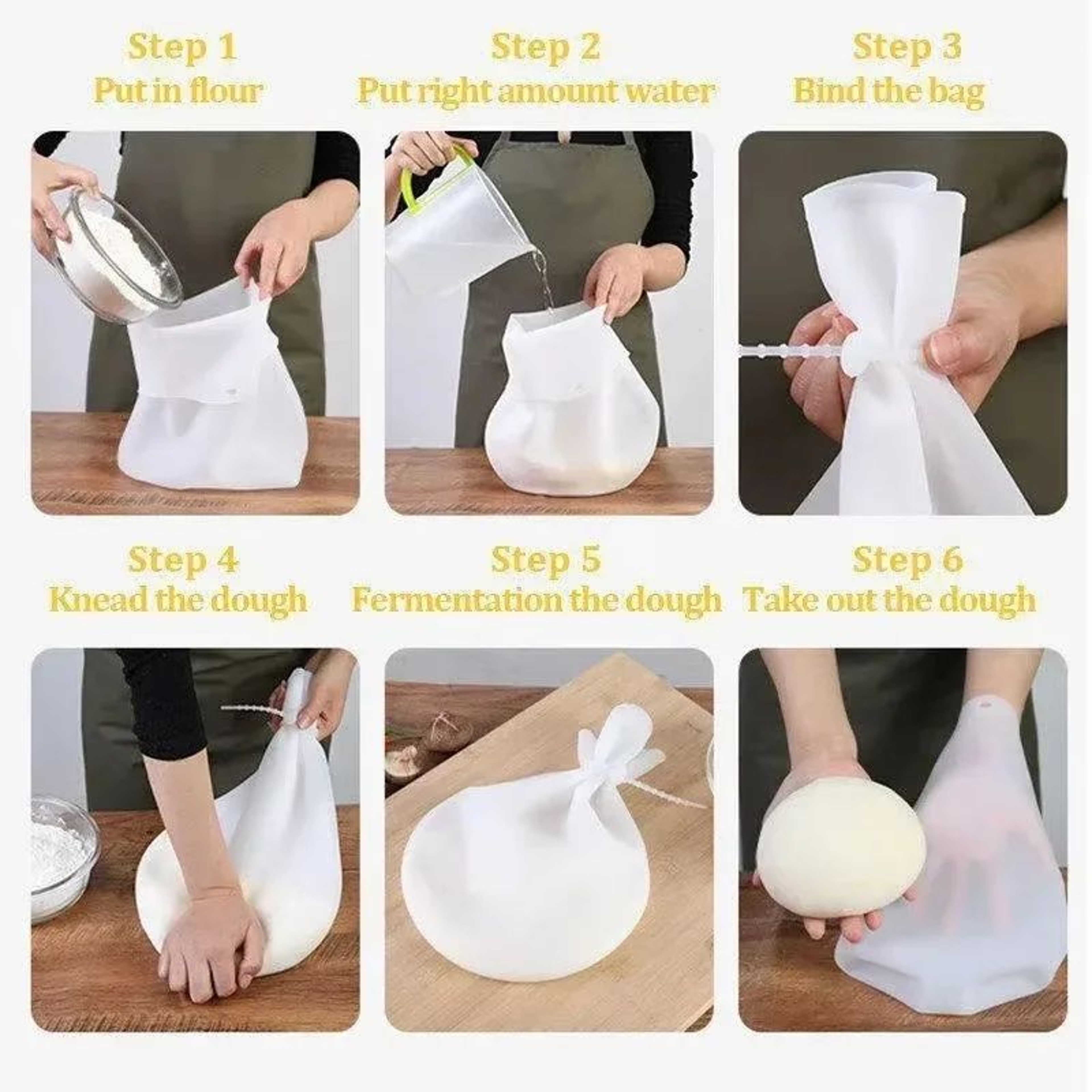 Reusable Silicone Kneading Dough Bag 4