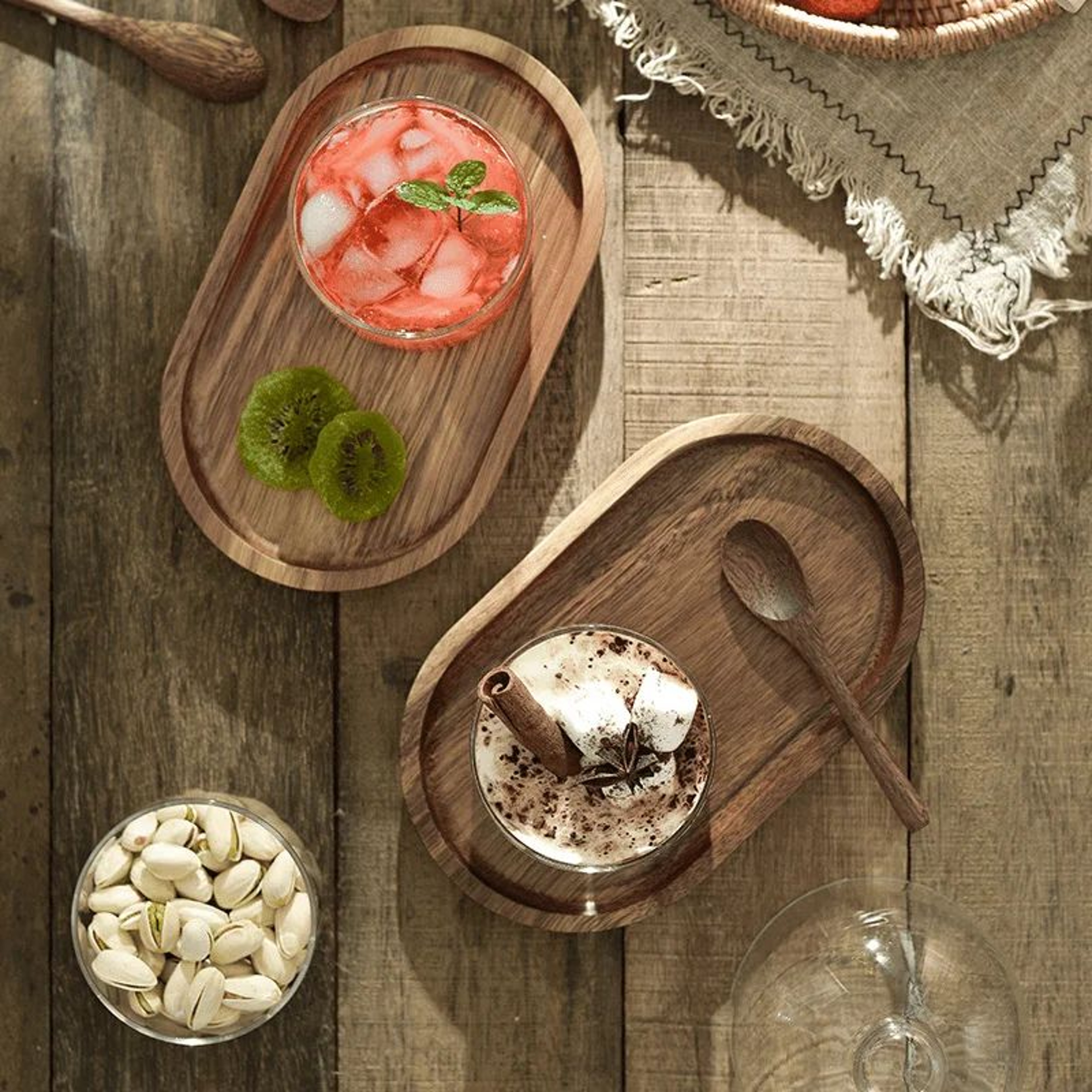 Oval Solid Wood Serving Tray 2