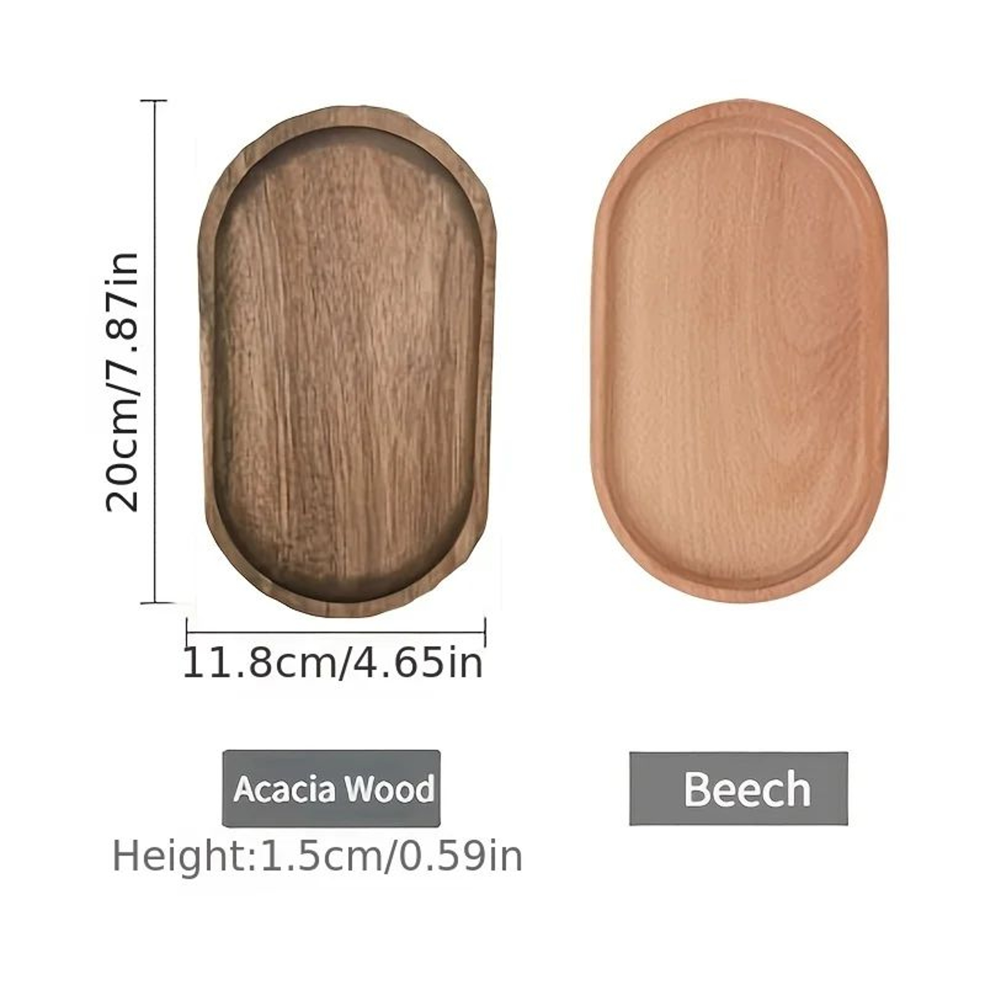 Oval Solid Wood Serving Tray 3