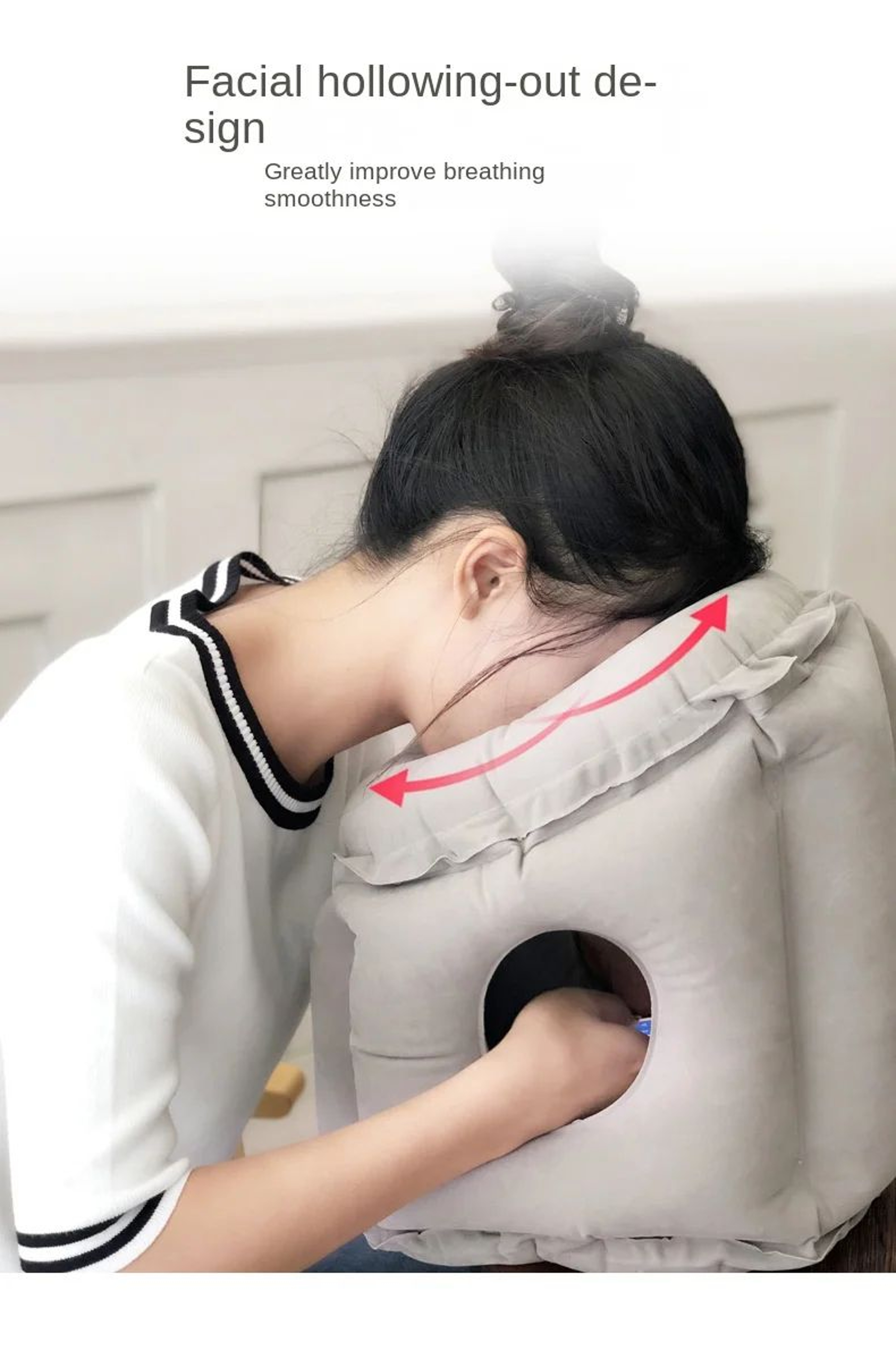 Inflatable Travel Pillow With Headrest And Chin Support 12