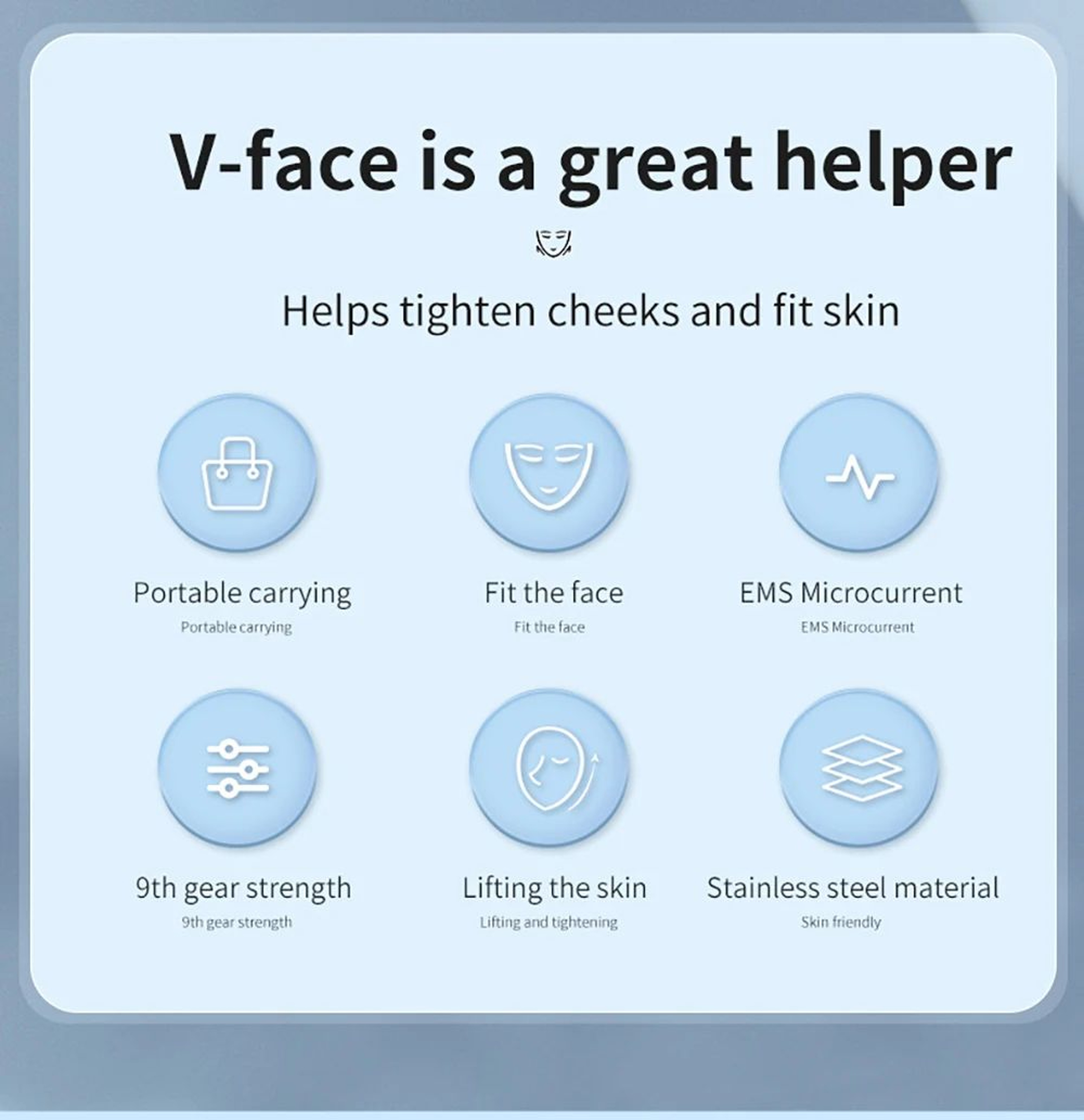 EMS Microcurrent Facial Massager For Face Lifting  Firming 10