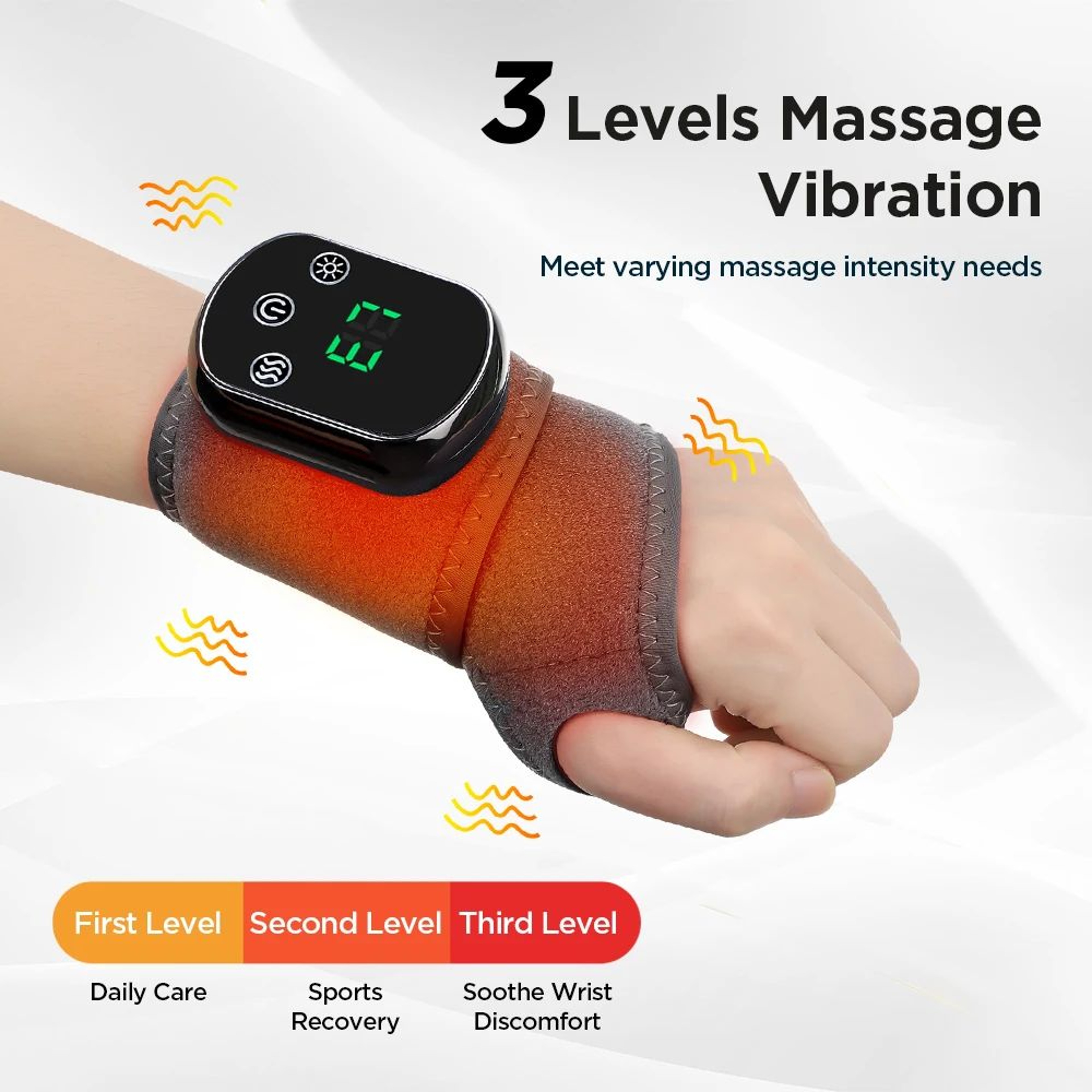 Electric Heated Wrist  Hand Massager Brace With Adjustable Heat And Vibration 7
