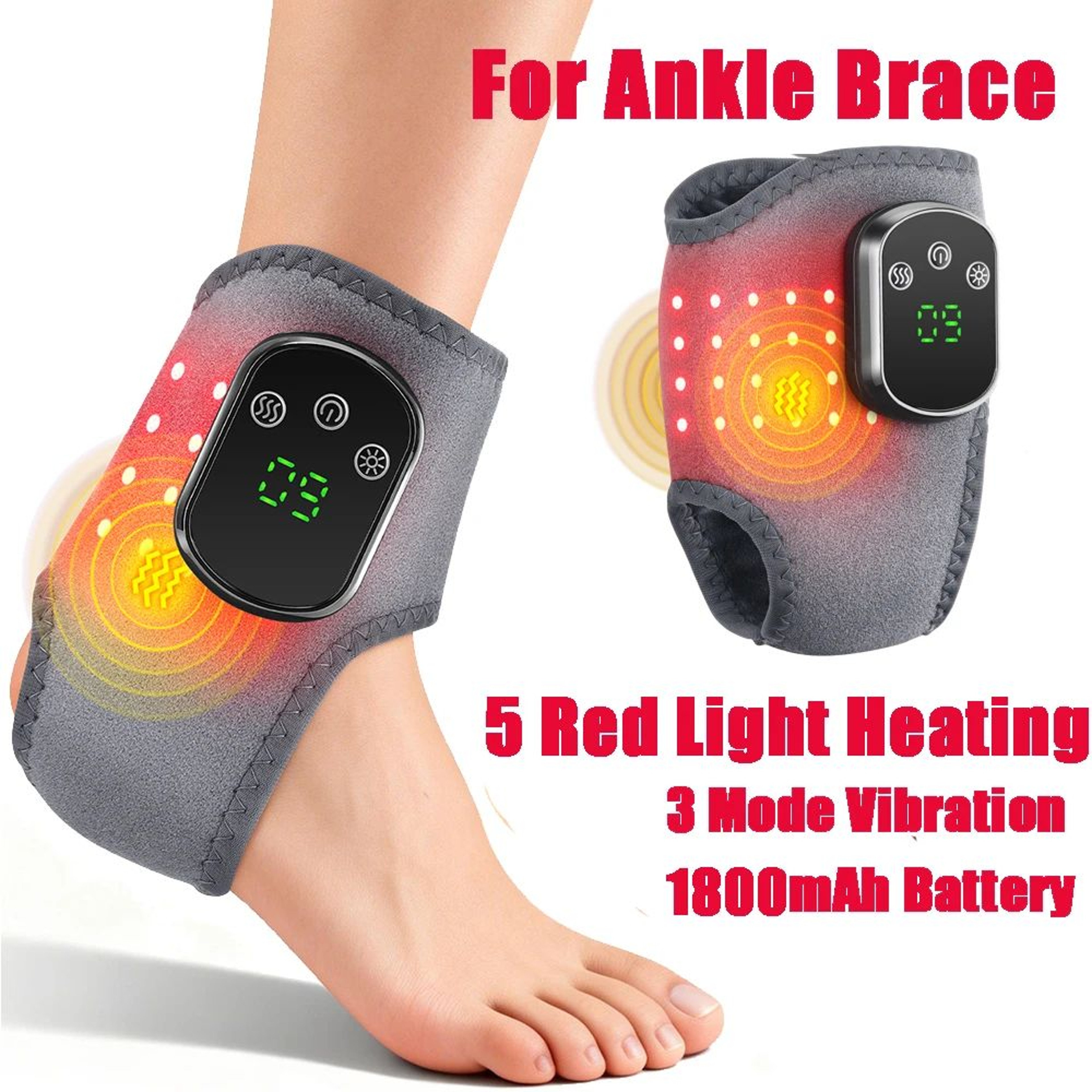 Electric Heated Wrist  Hand Massager Brace With Adjustable Heat And Vibration 22