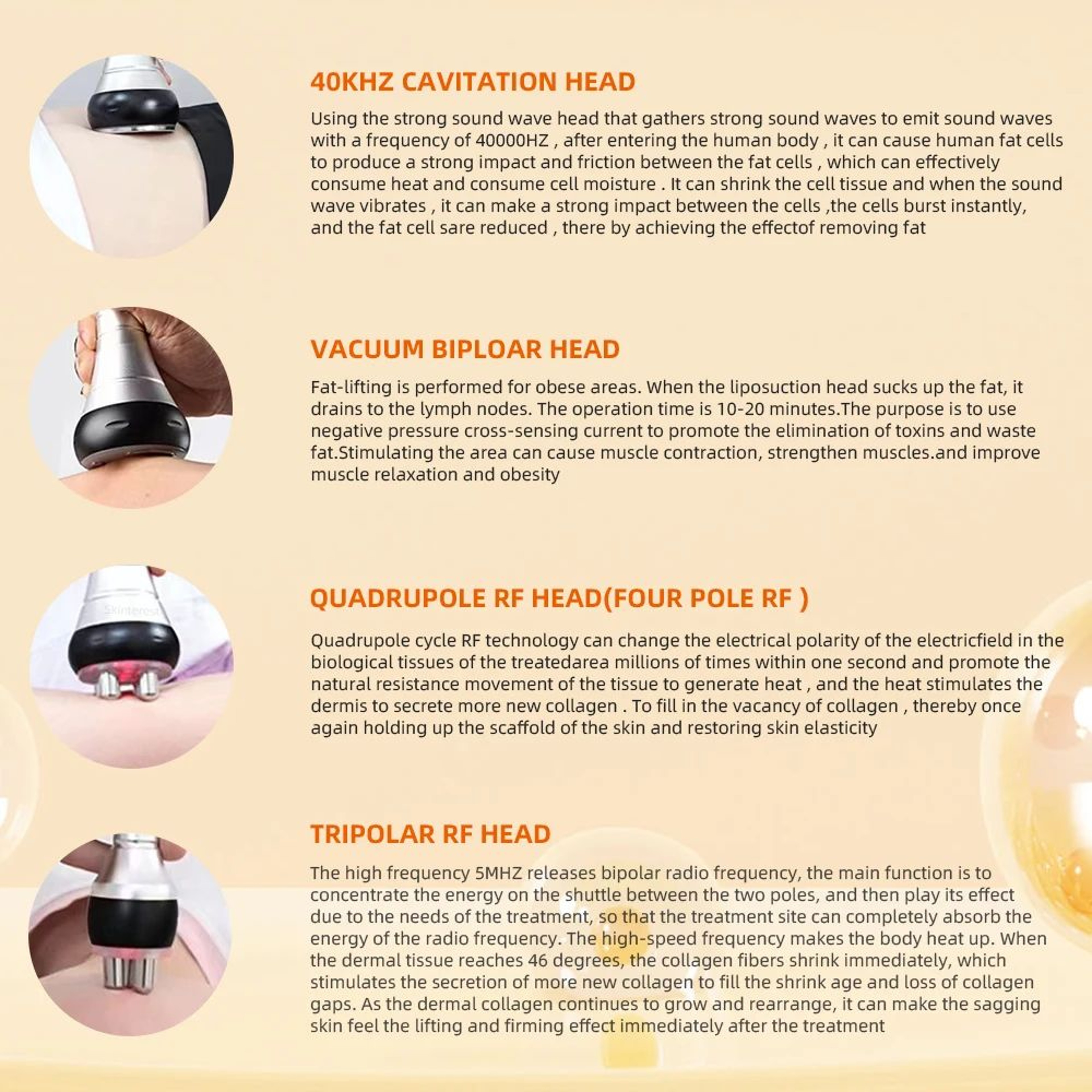 4in1 40K Cavitation Body Slimming  Skin Tightening Machine 8