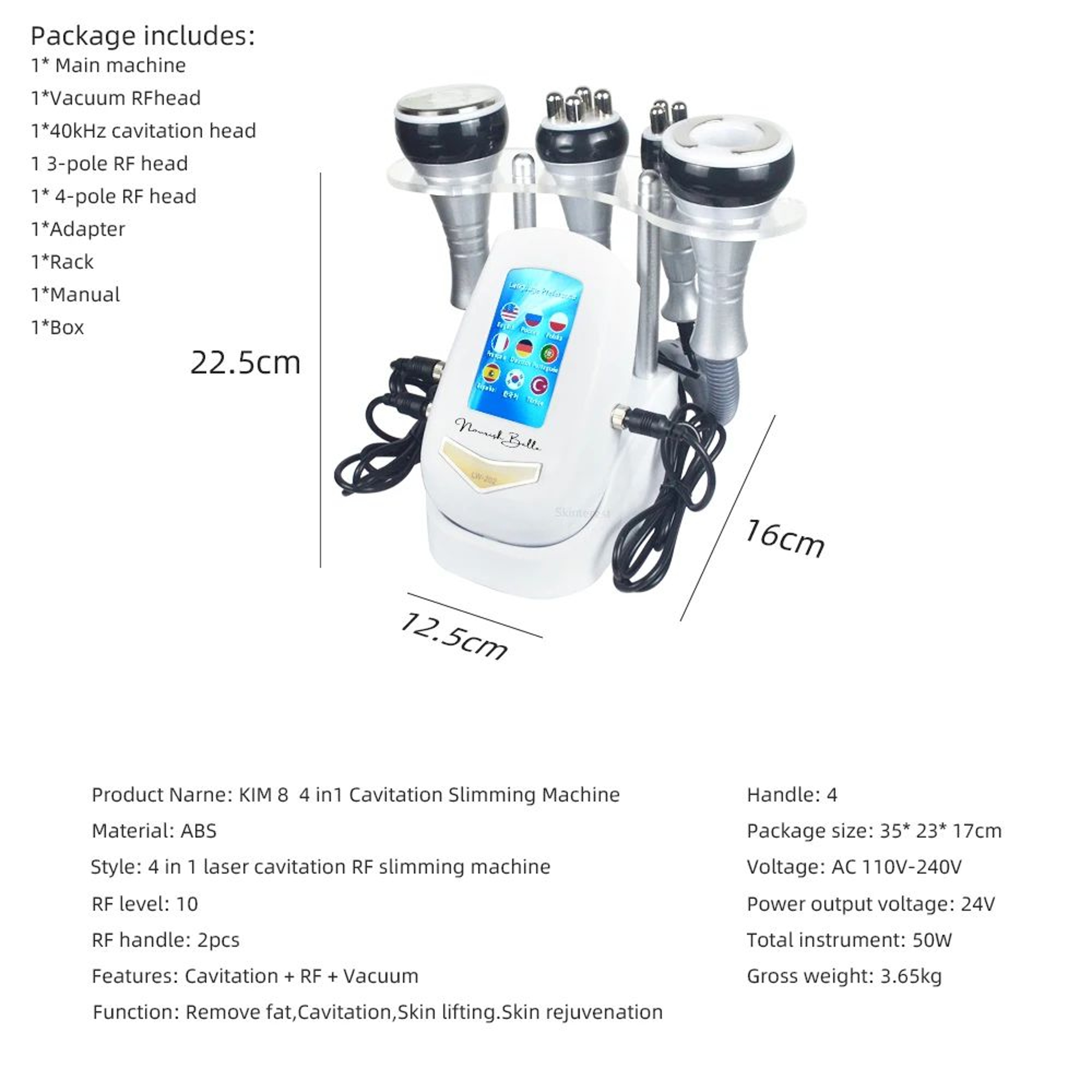 4in1 40K Cavitation Body Slimming  Skin Tightening Machine 12