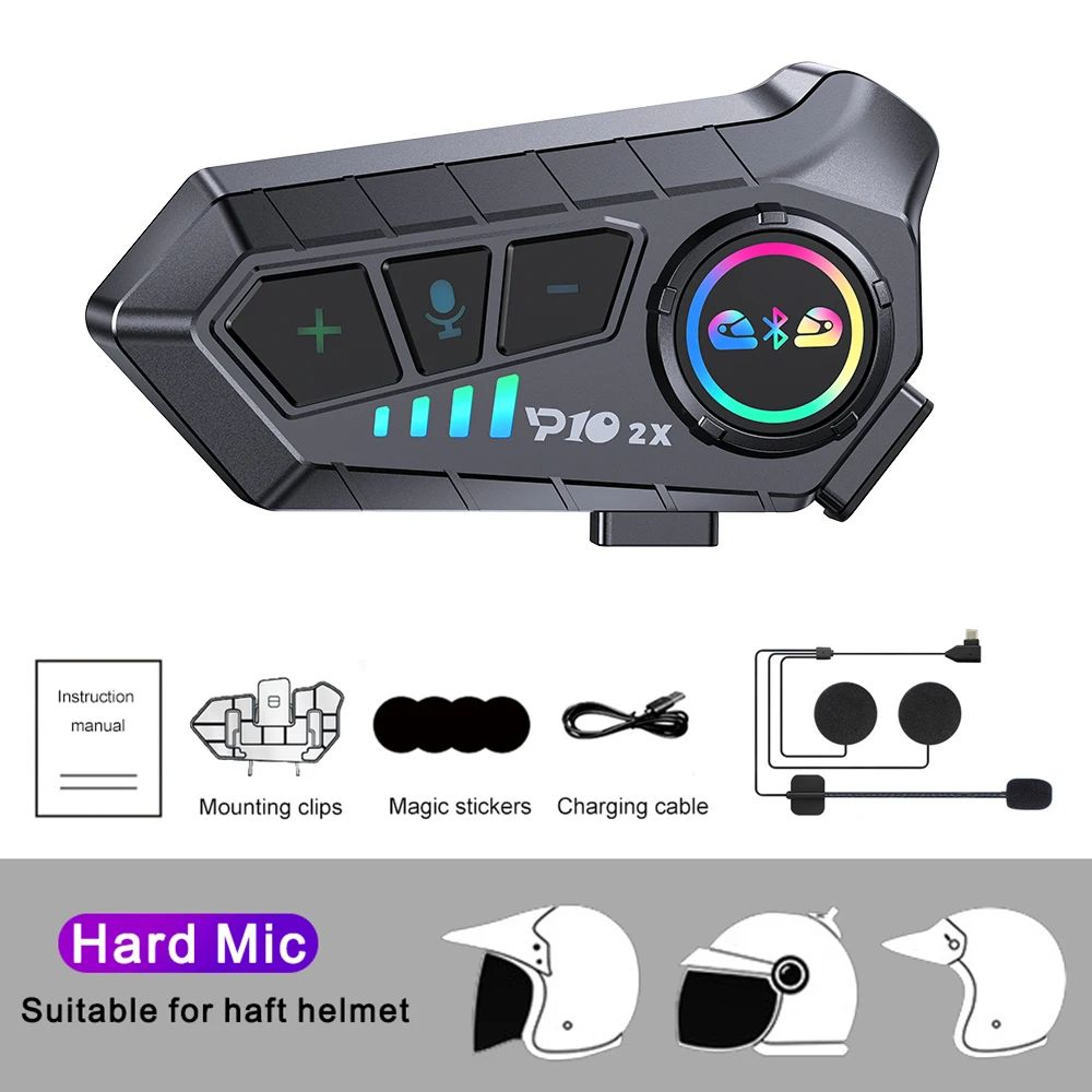 KEBIDUMEI BT 53 Motorcycle Helmet Intercom For 2 Riders 9